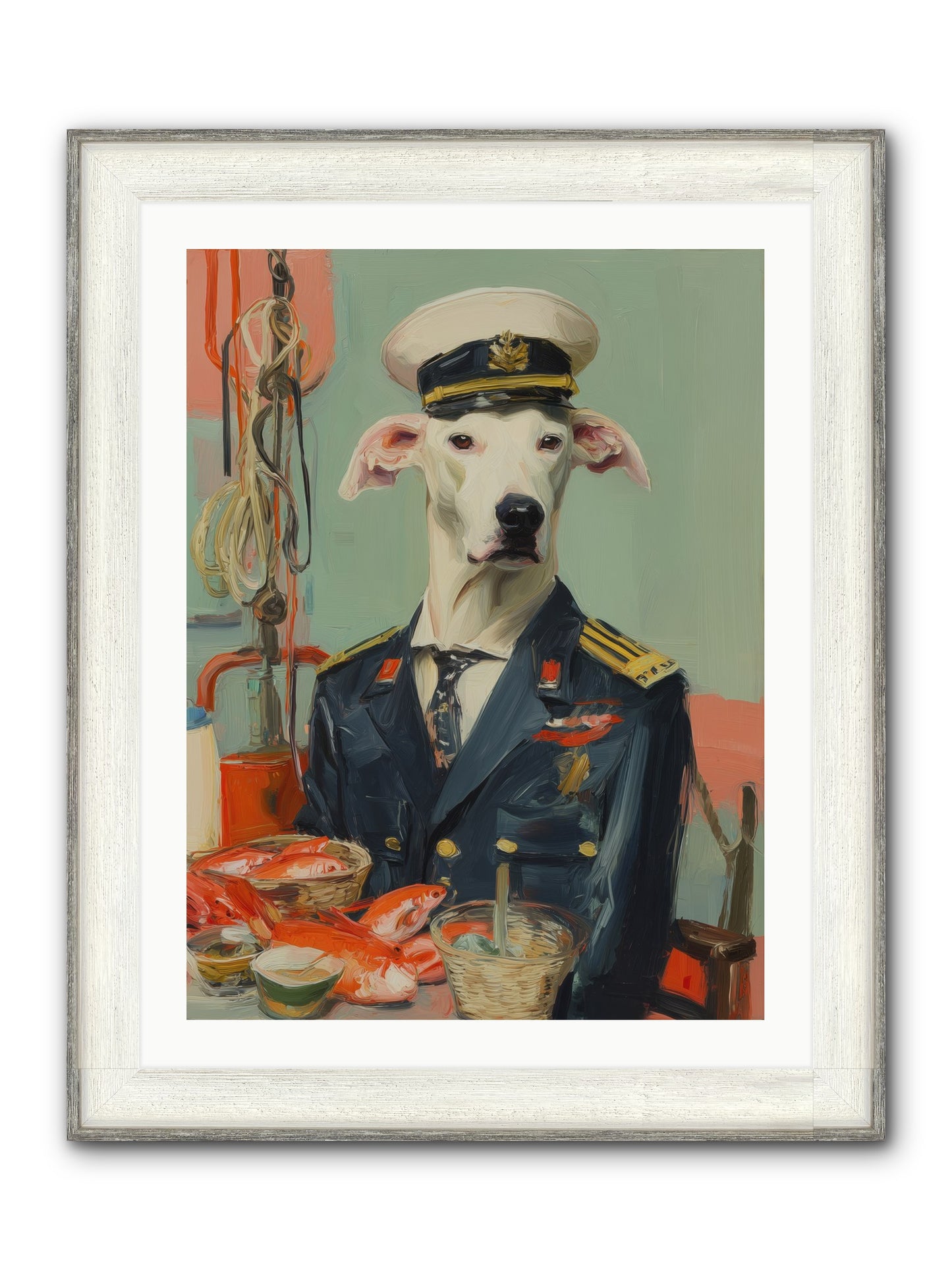 Maritime Mate Framed Print - Driftwood White 24x32