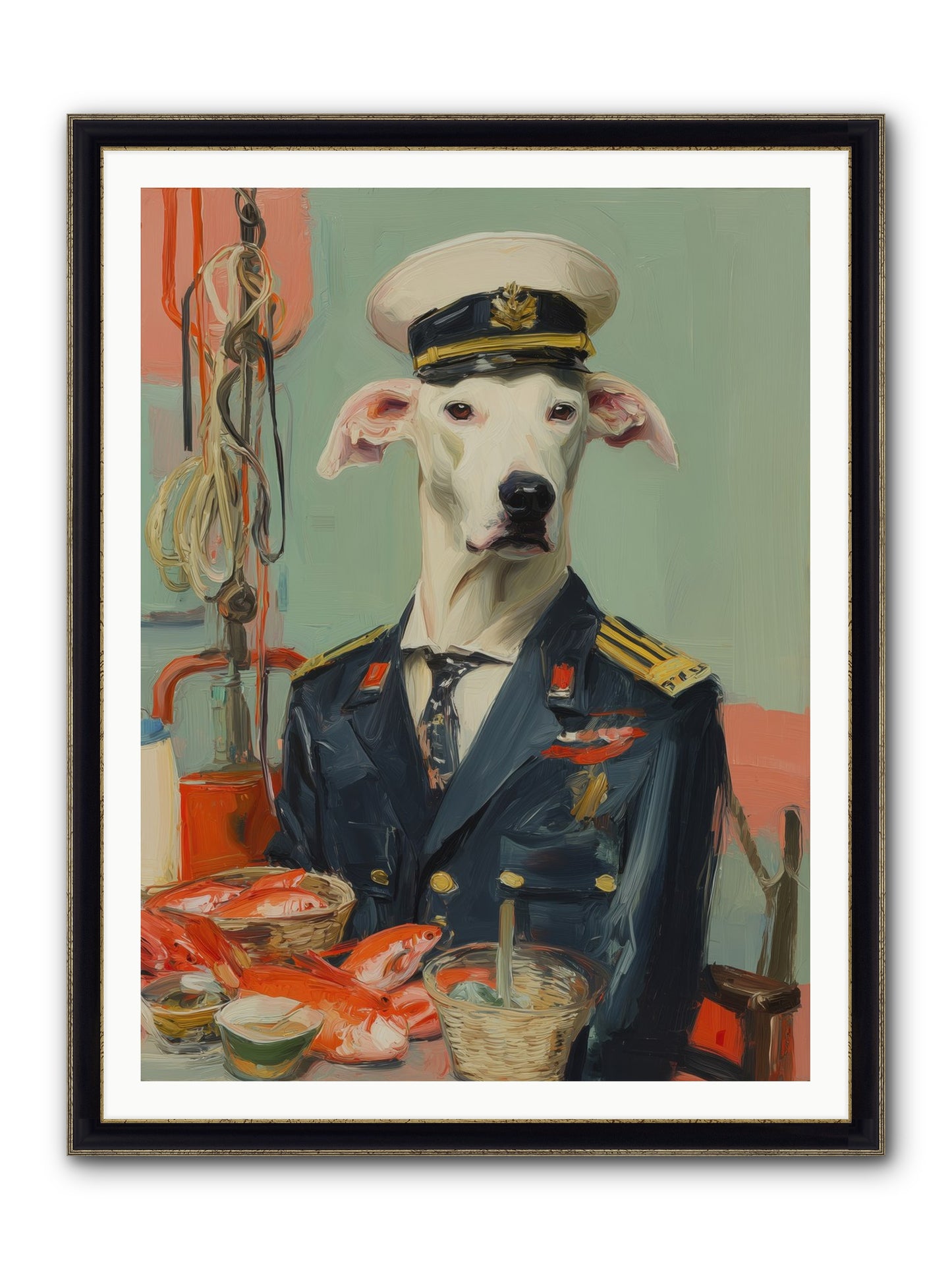 Maritime Mate Framed Print - Black & Gold 36x48