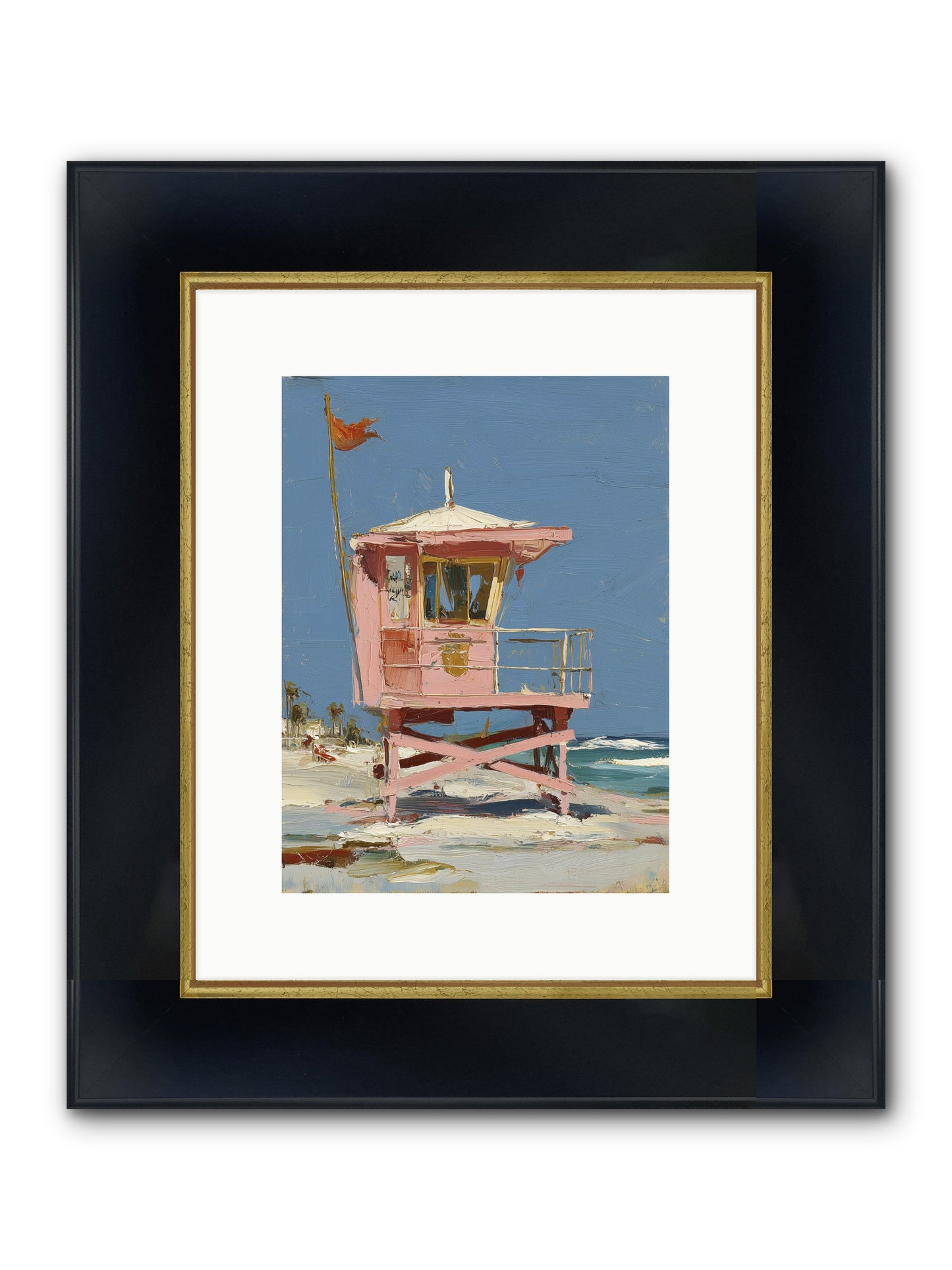 Maritime Memories Framed Print - Wide Black w/Gold 9x12