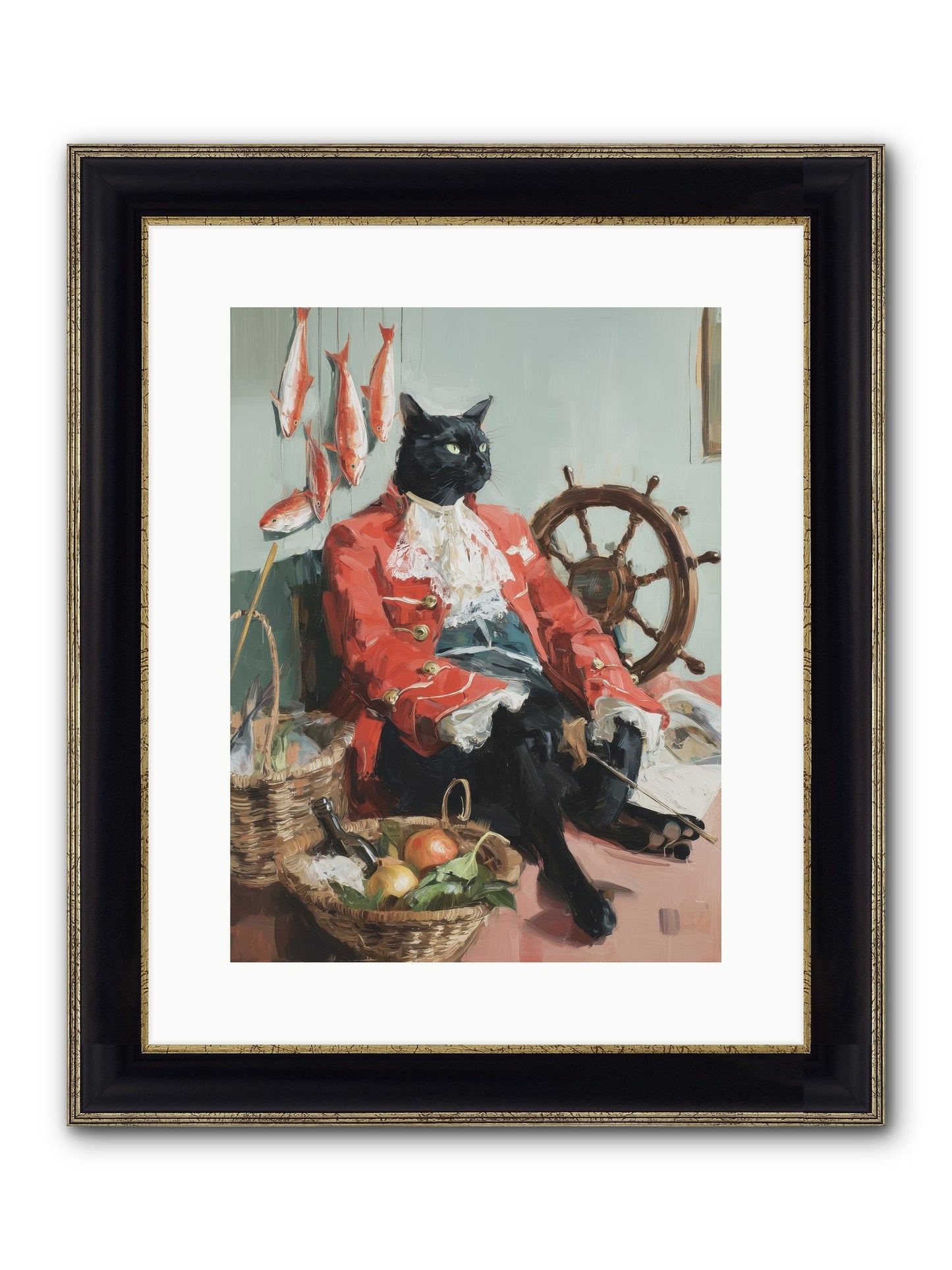 Maritime Monarchy Framed Print - Black & Gold 12x16