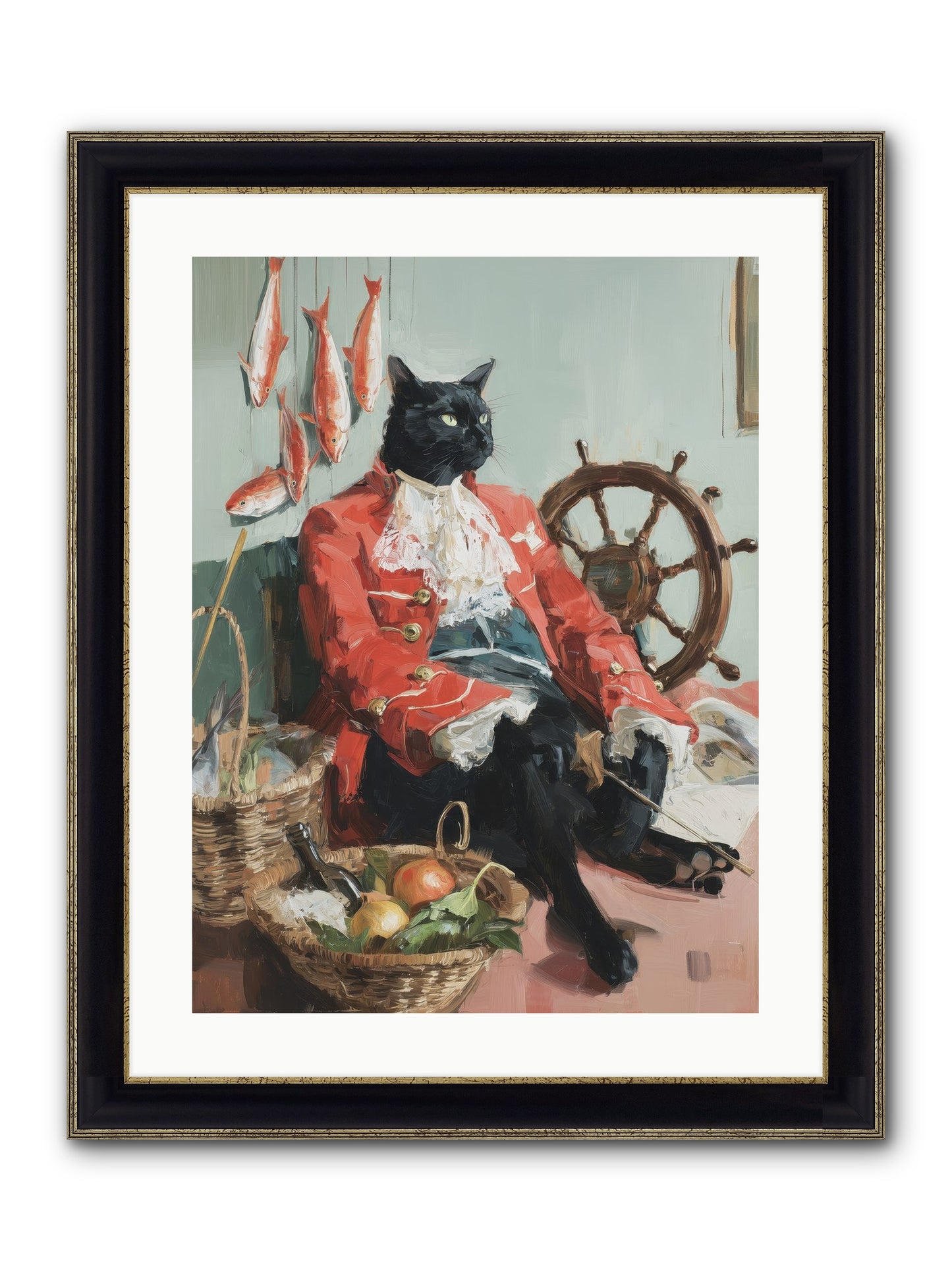 Maritime Monarchy Framed Print - Black & Gold 18x24