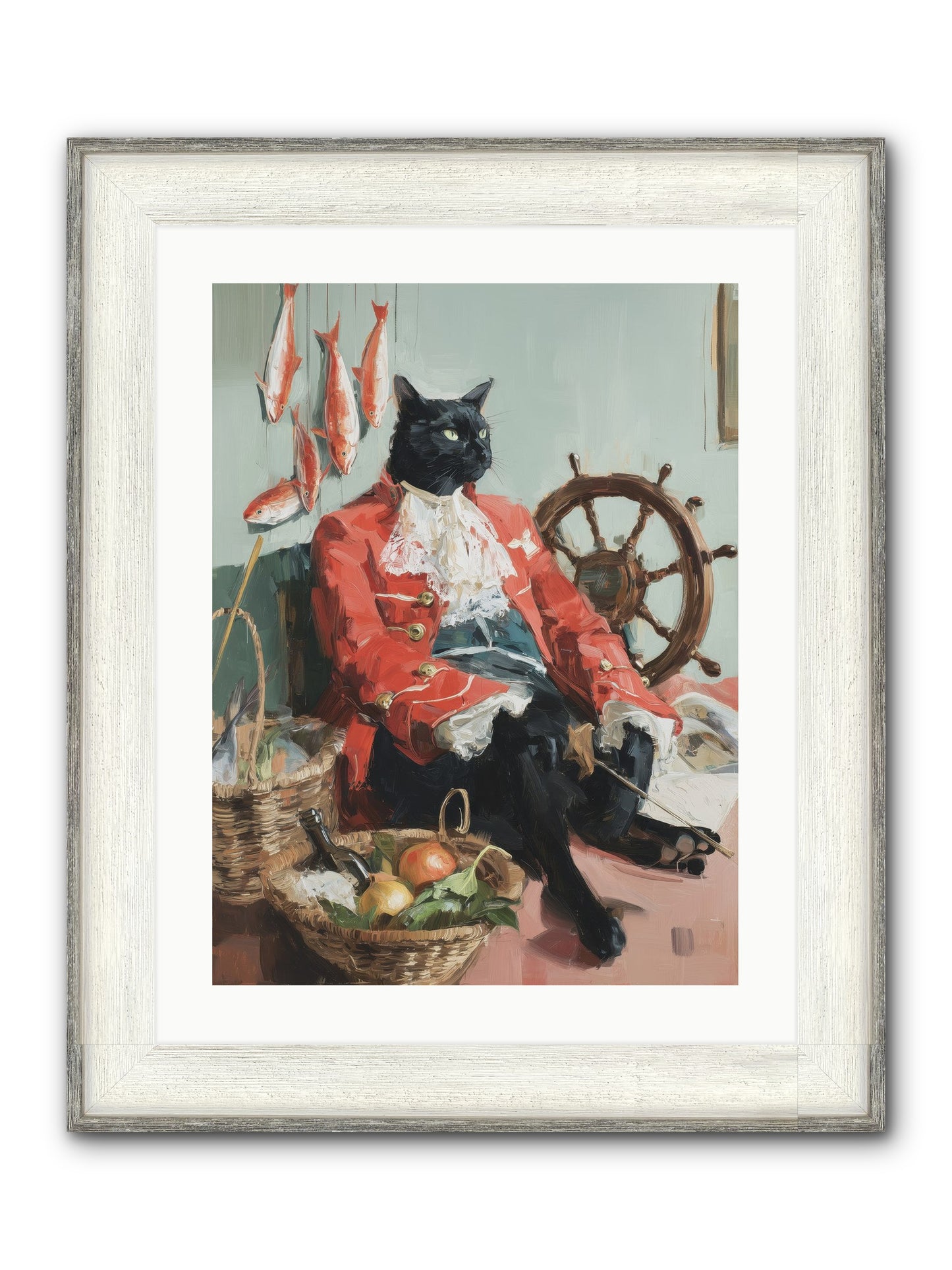 Maritime Monarchy Framed Print - Driftwood White 18x24