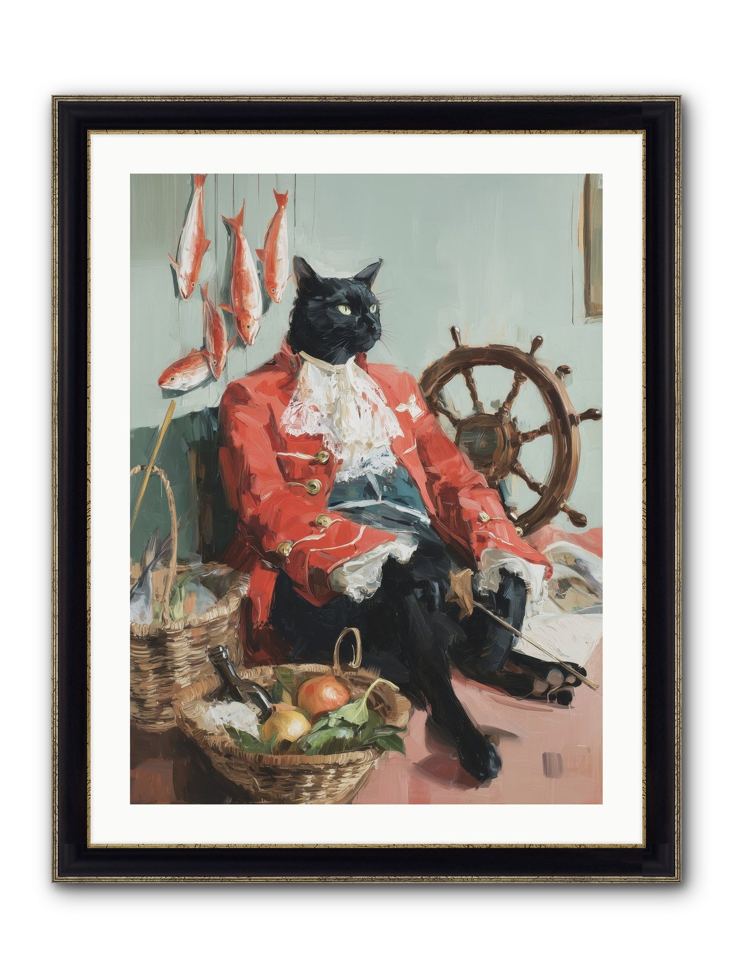 Maritime Monarchy Framed Print - Black & Gold 24x32