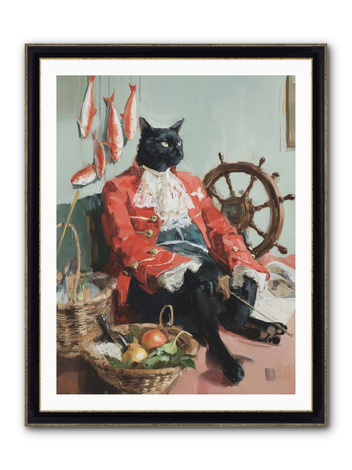 Maritime Monarchy Framed Print - Black & Gold 30x40