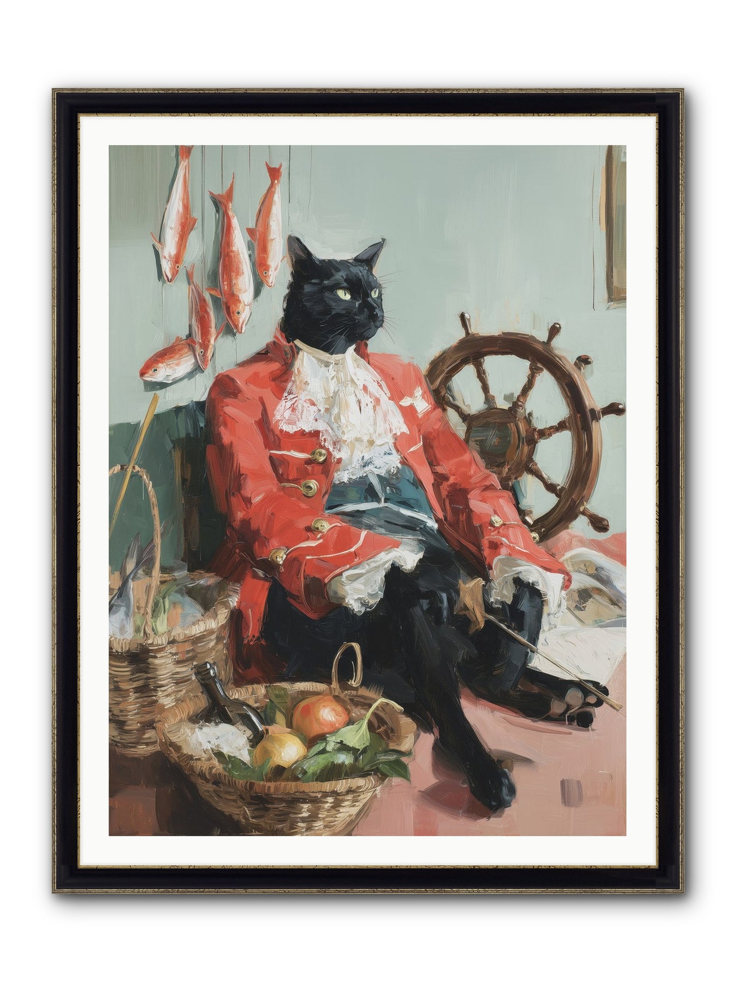 Maritime Monarchy Framed Print - Black & Gold 36x48