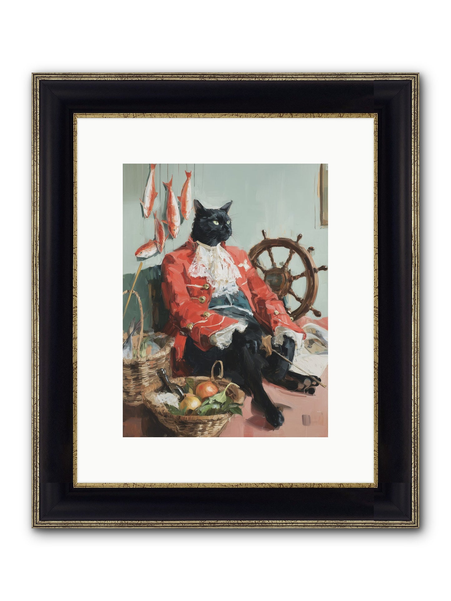 Maritime Monarchy Framed Print - Black & Gold 9x12