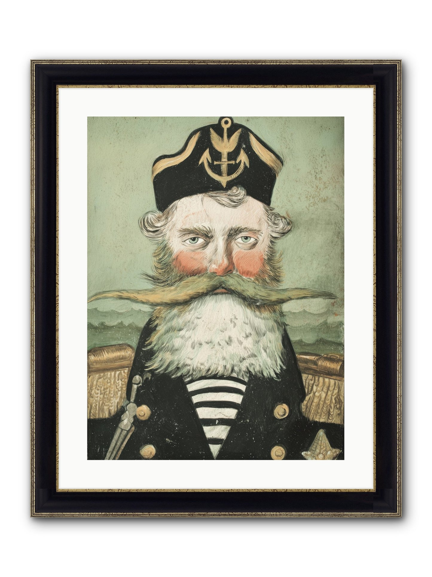 Maritime Soul Framed Print - Black & Gold 18x24