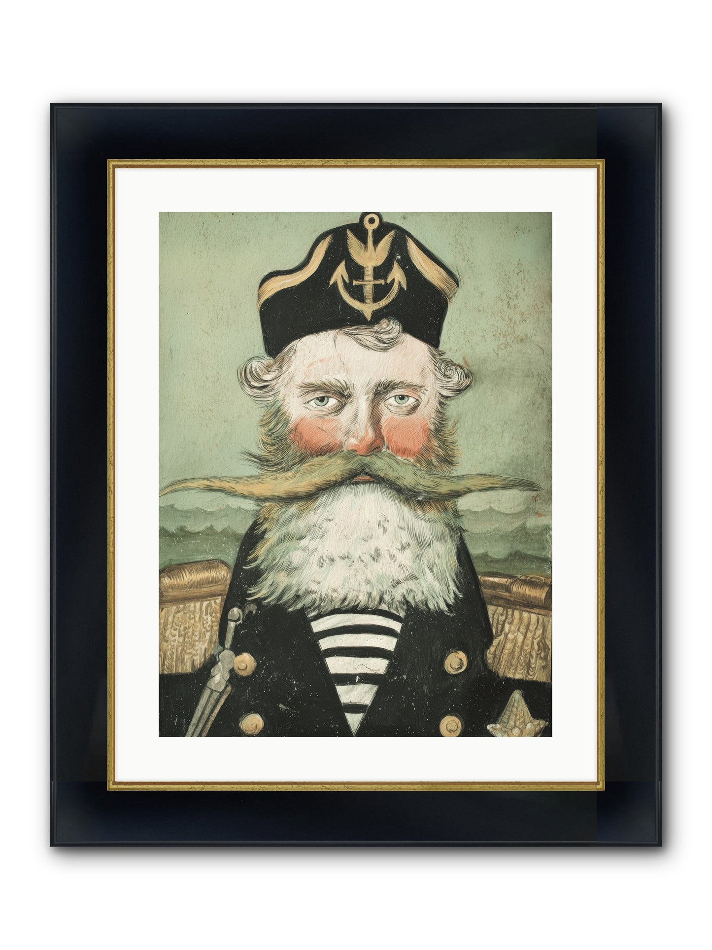Maritime Soul Framed Print - Wide Black w/Gold 18x24