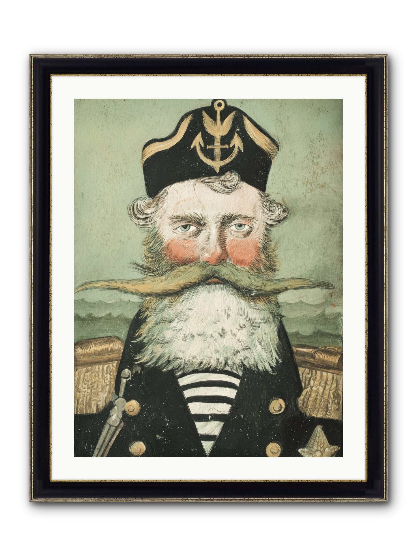 Maritime Soul Framed Print - Black & Gold 24x32