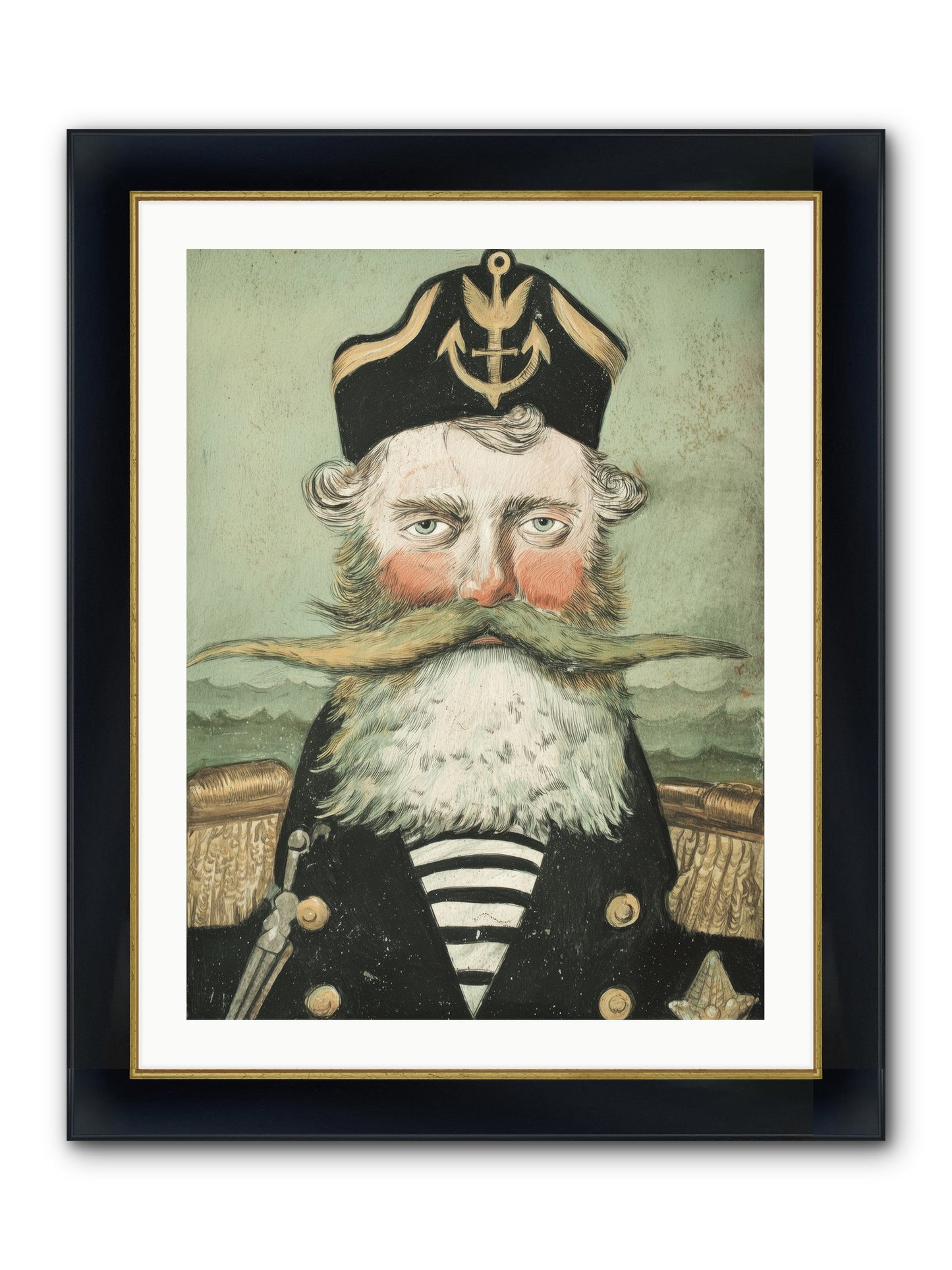 Maritime Soul Framed Print - Wide Black w/Gold 24x32