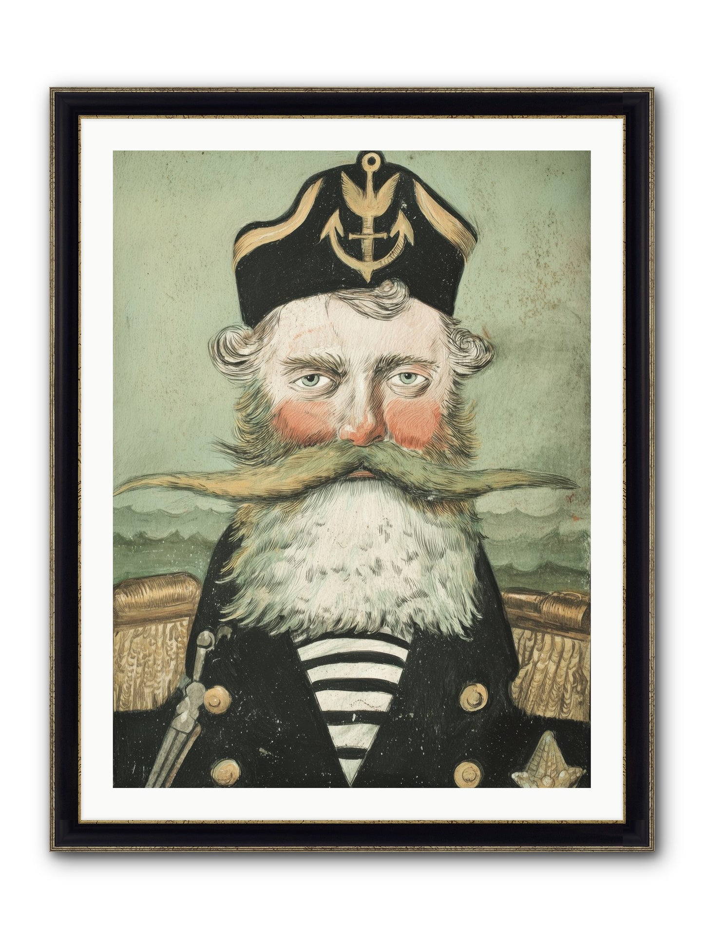 Maritime Soul Framed Print - Black & Gold 30x40