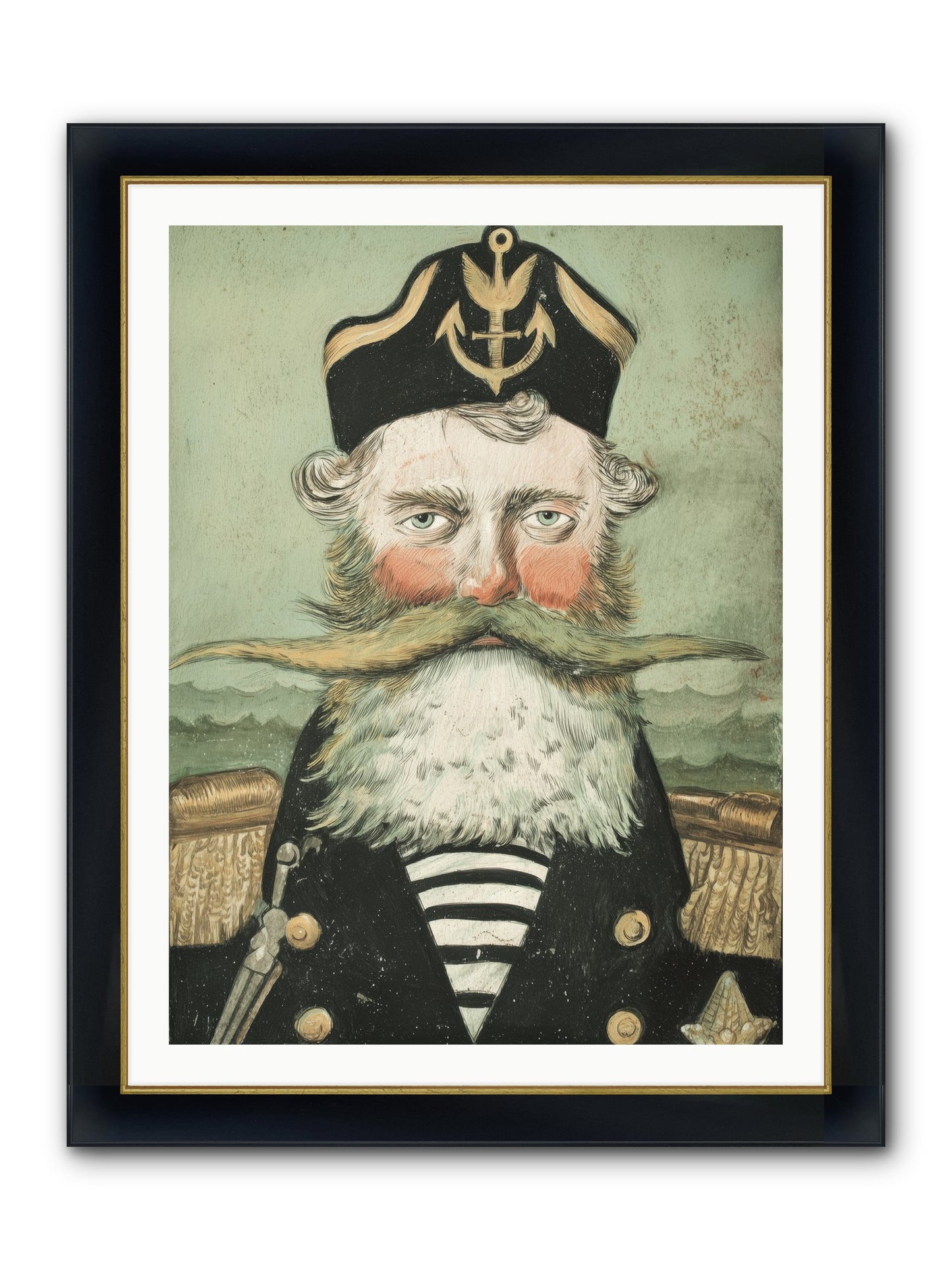 Maritime Soul Framed Print - Wide Black w/Gold 30x40