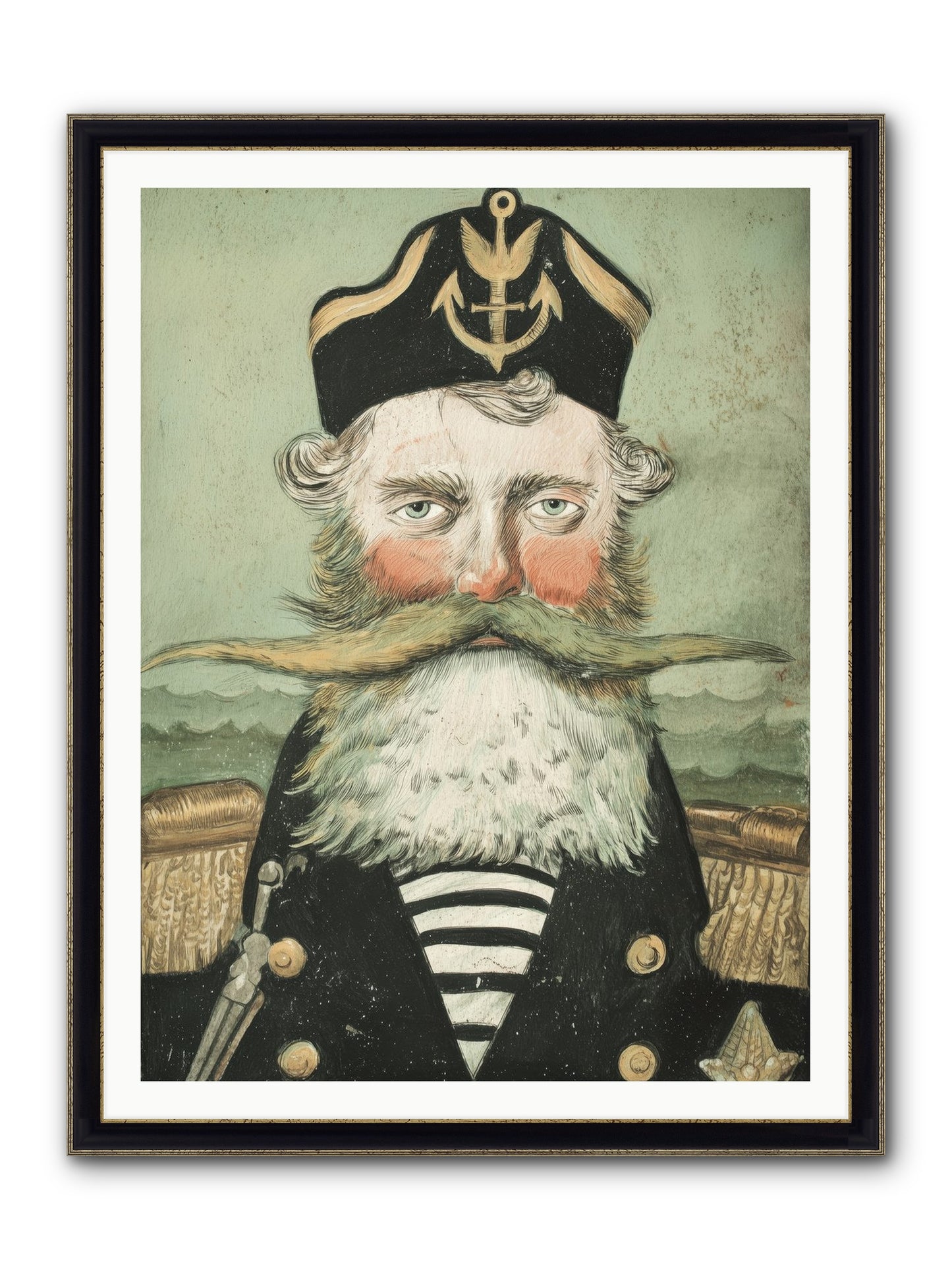 Maritime Soul Framed Print - Black & Gold 36x48