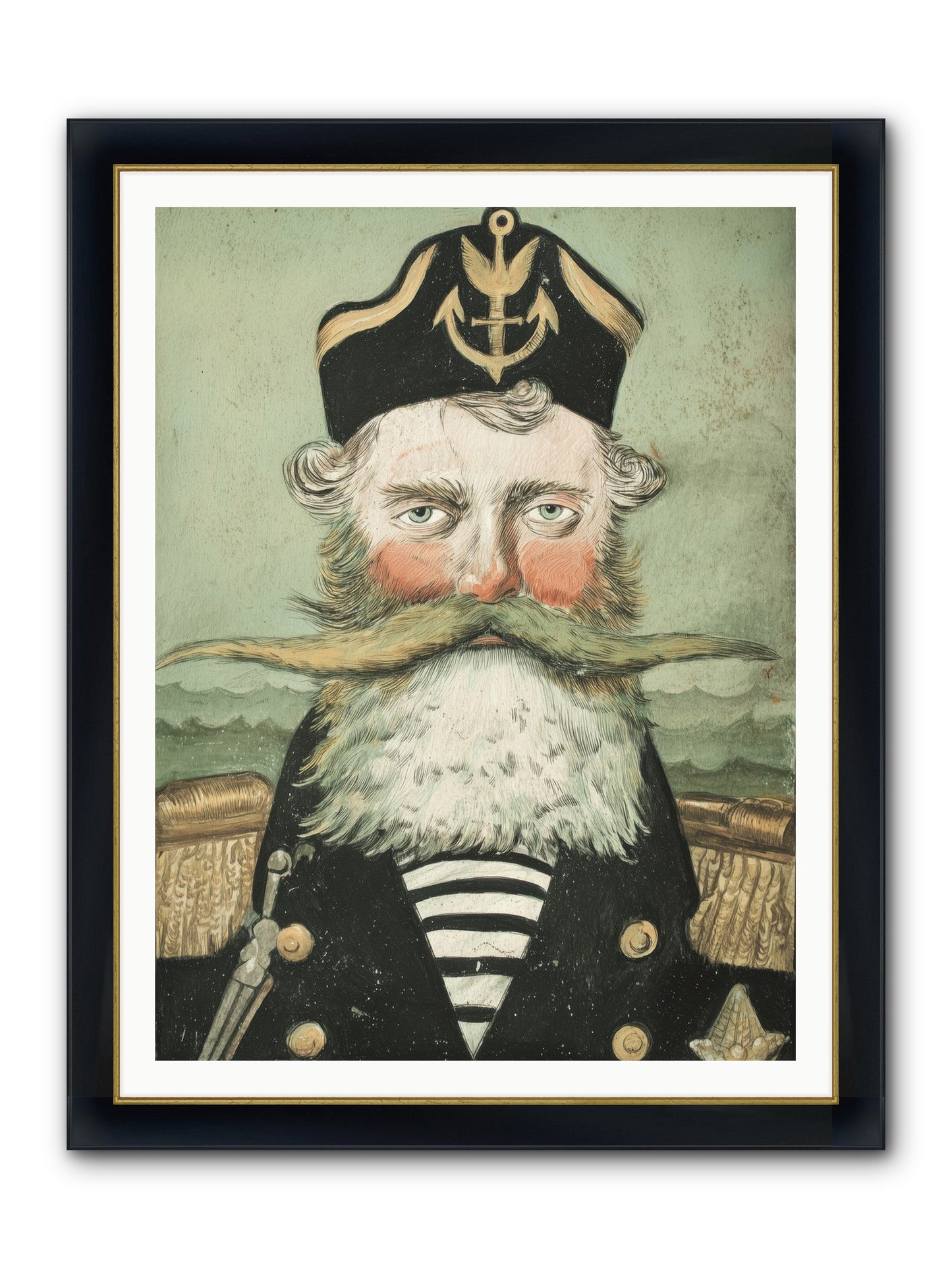 Maritime Soul Framed Print - Wide Black w/Gold 36x48