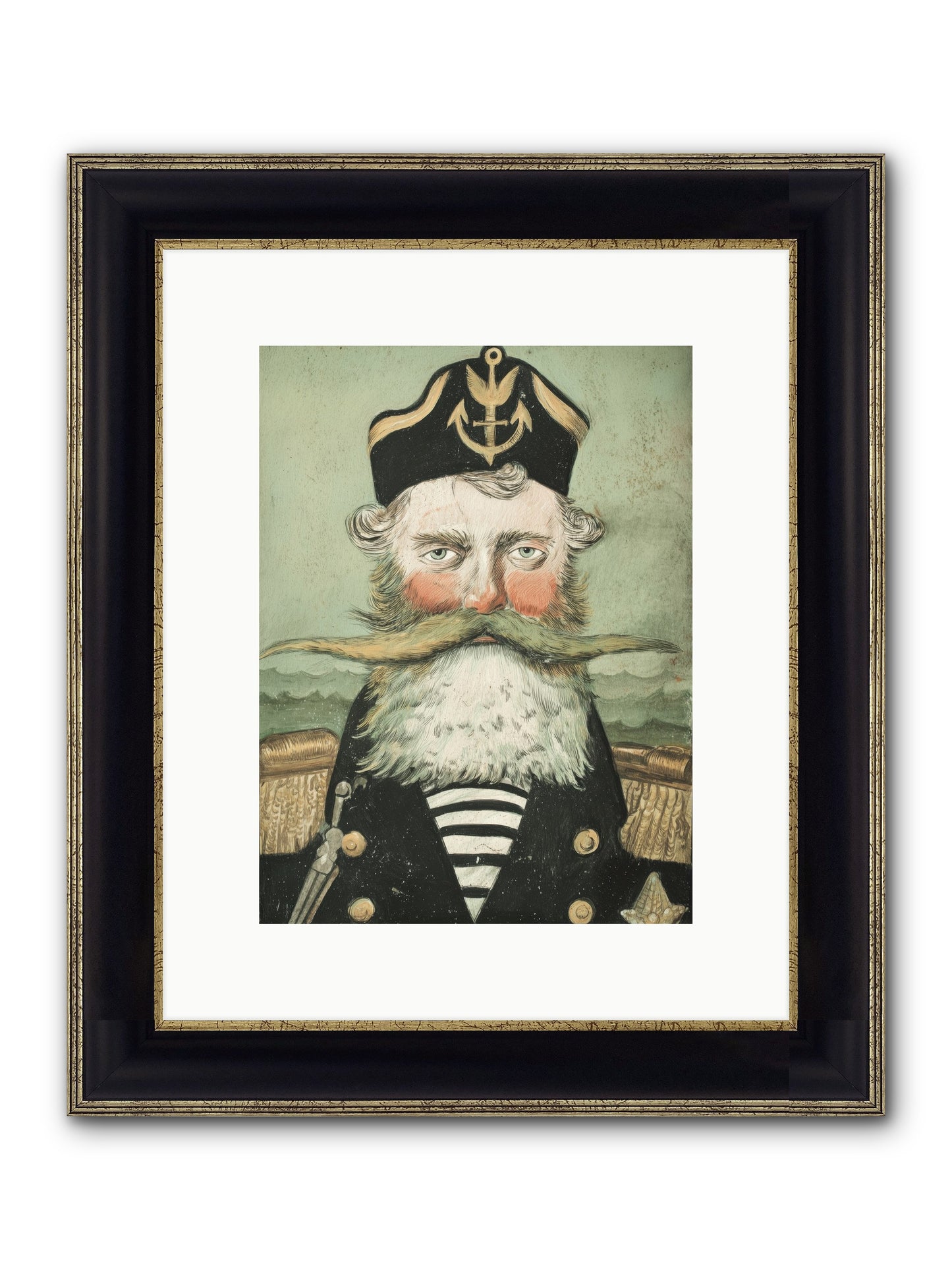 Maritime Soul Framed Print - Black & Gold 9x12