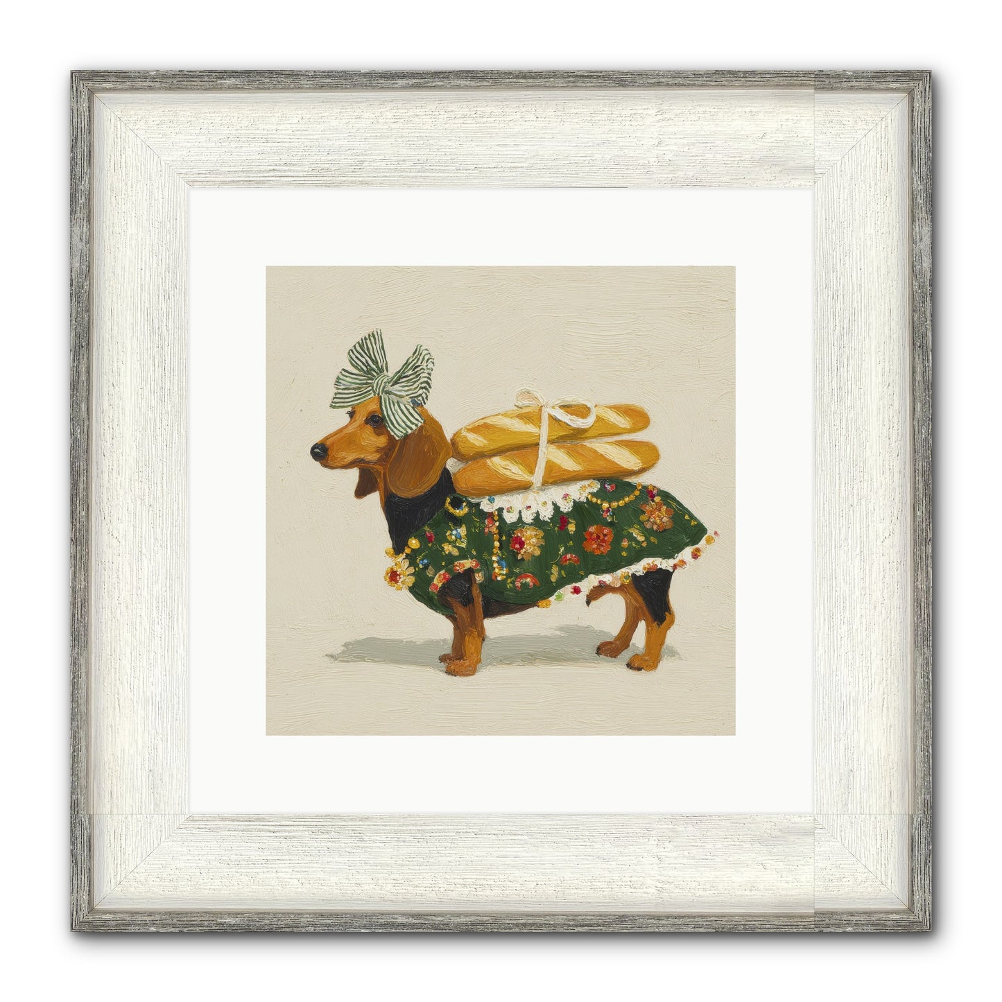 Marquis Of Morning Loaves Framed Print - Driftwood White 12x12