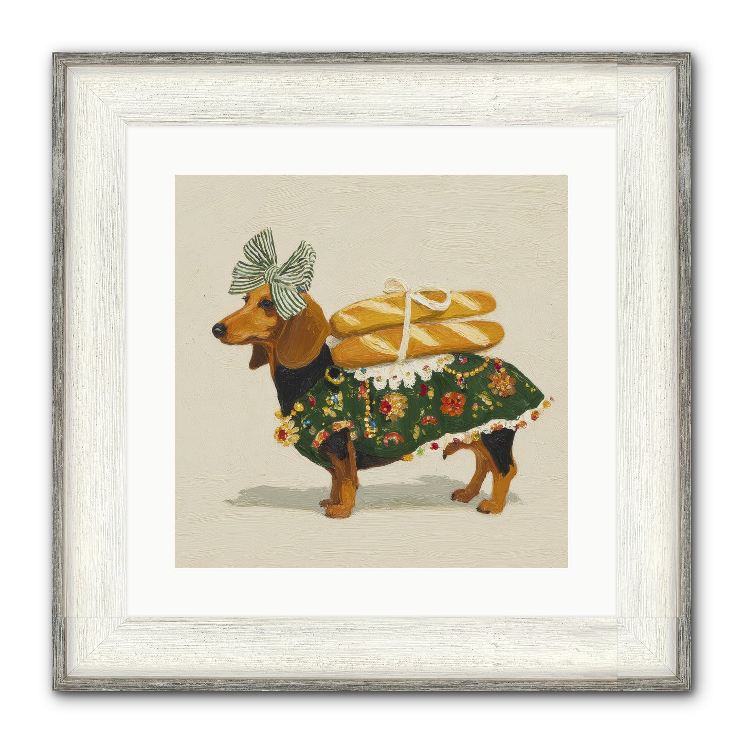 Marquis Of Morning Loaves Framed Print - Driftwood White 16x16