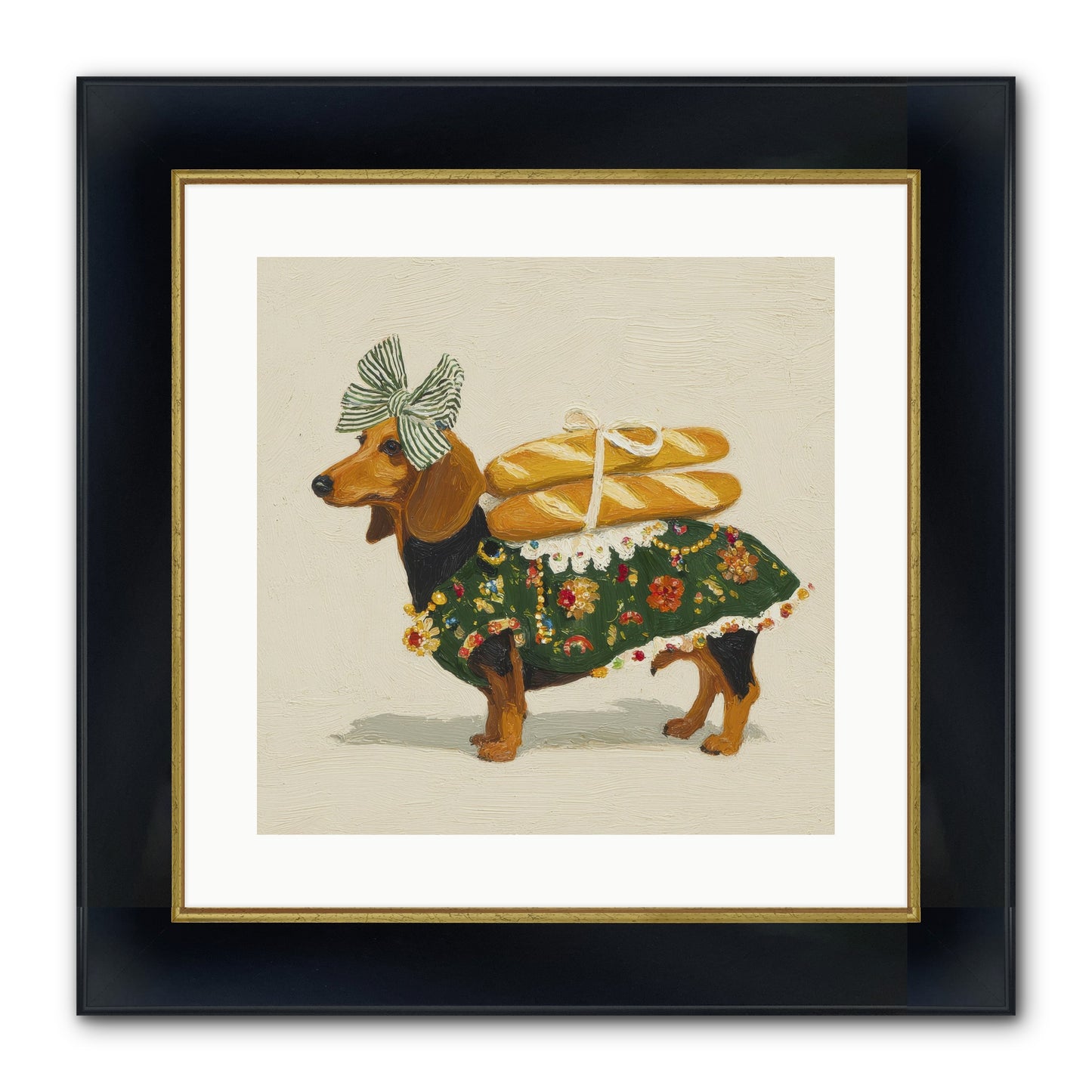 Marquis Of Morning Loaves Framed Print - Wide Black w/Gold 16x16