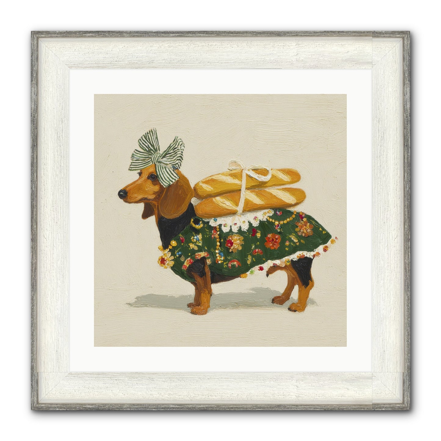 Marquis Of Morning Loaves Framed Print - Driftwood White 20x20