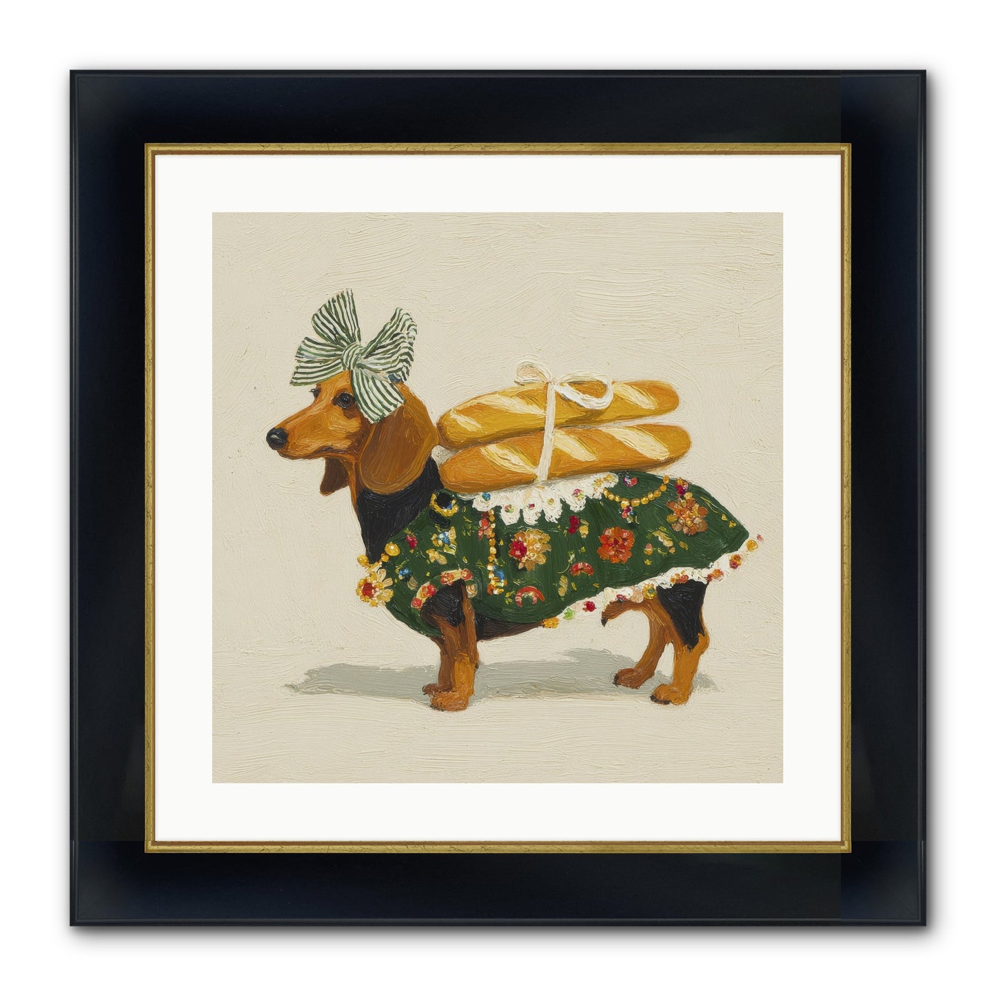 Marquis Of Morning Loaves Framed Print - Wide Black w/Gold 20x20