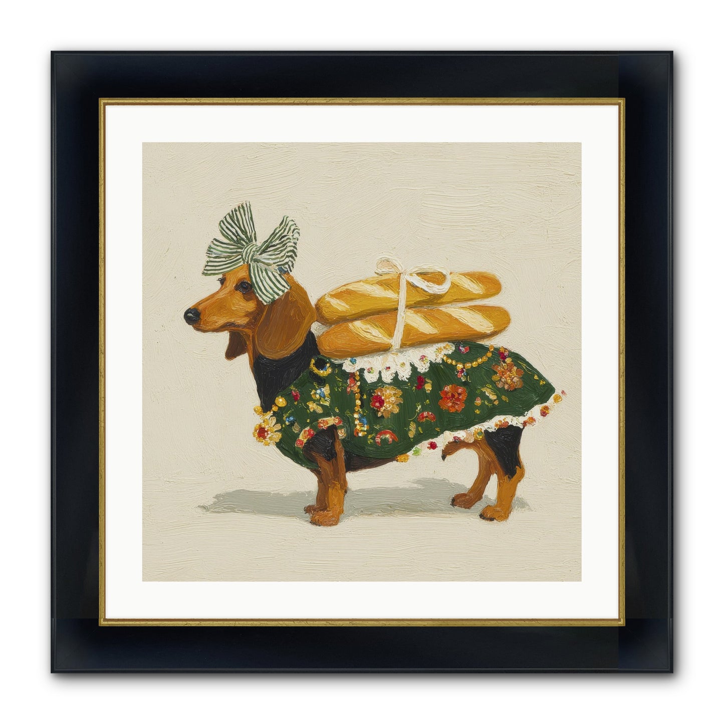 Marquis Of Morning Loaves Framed Print - Wide Black w/Gold 24x24