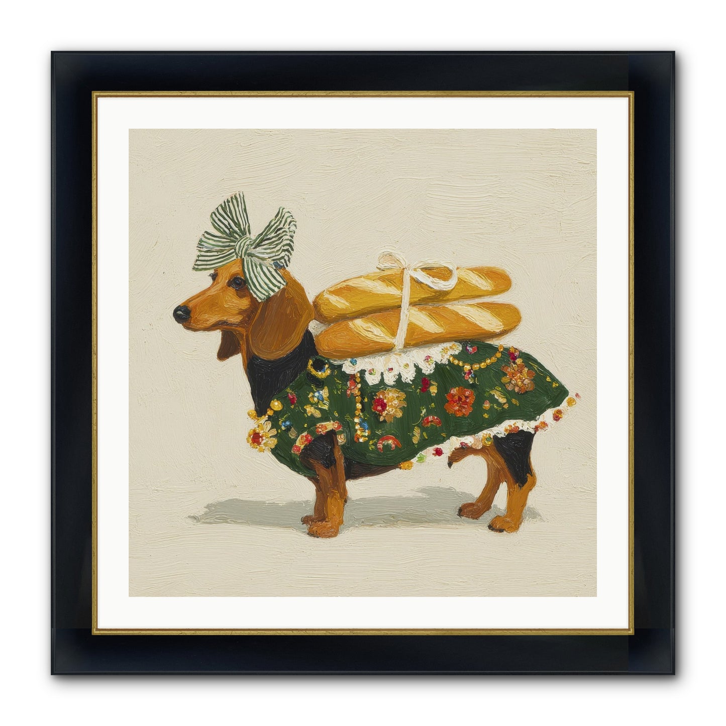 Marquis Of Morning Loaves Framed Print - Wide Black w/Gold 30x30