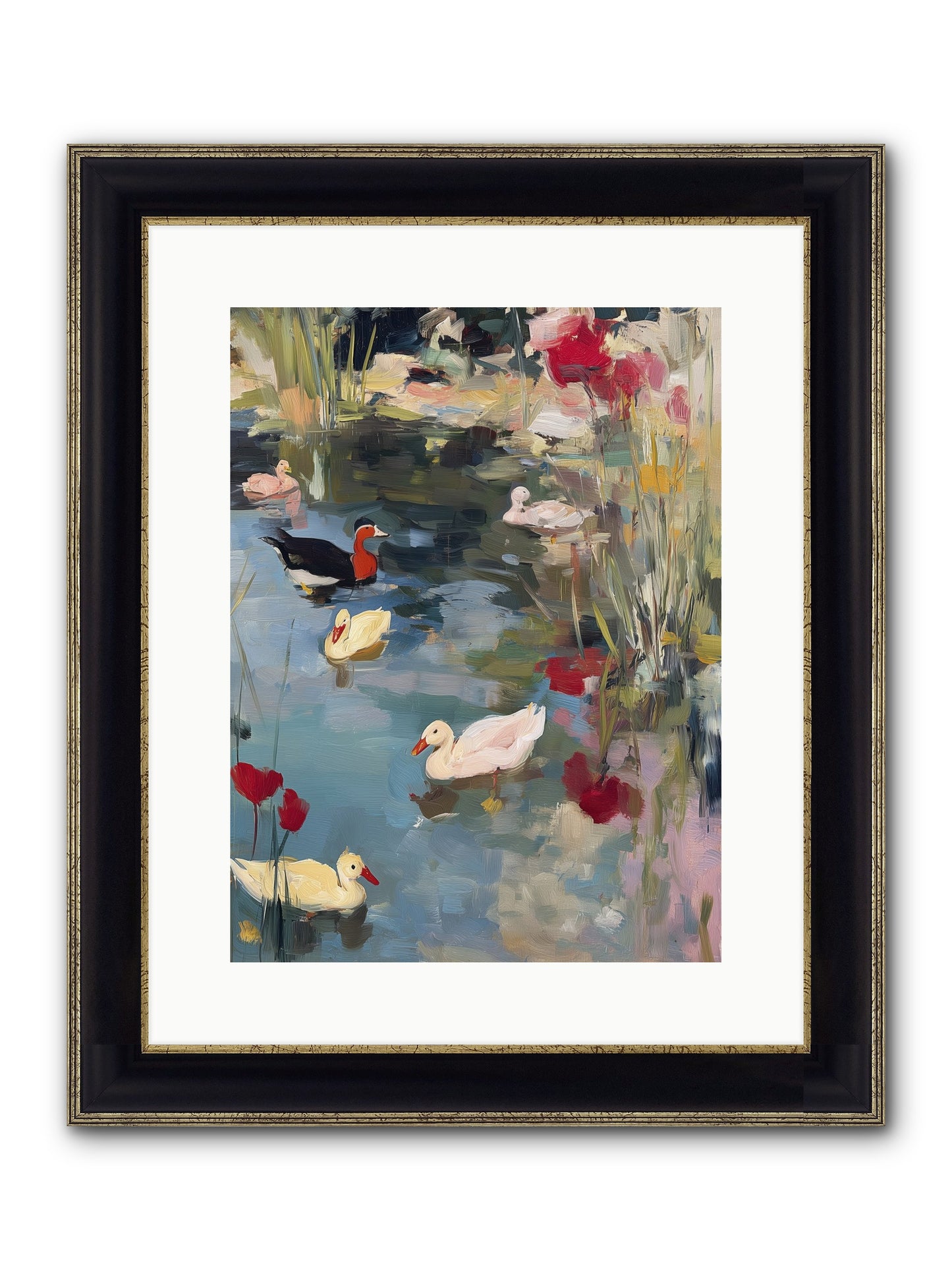 Marsh Dwellers Framed Print - Black & Gold 12x16