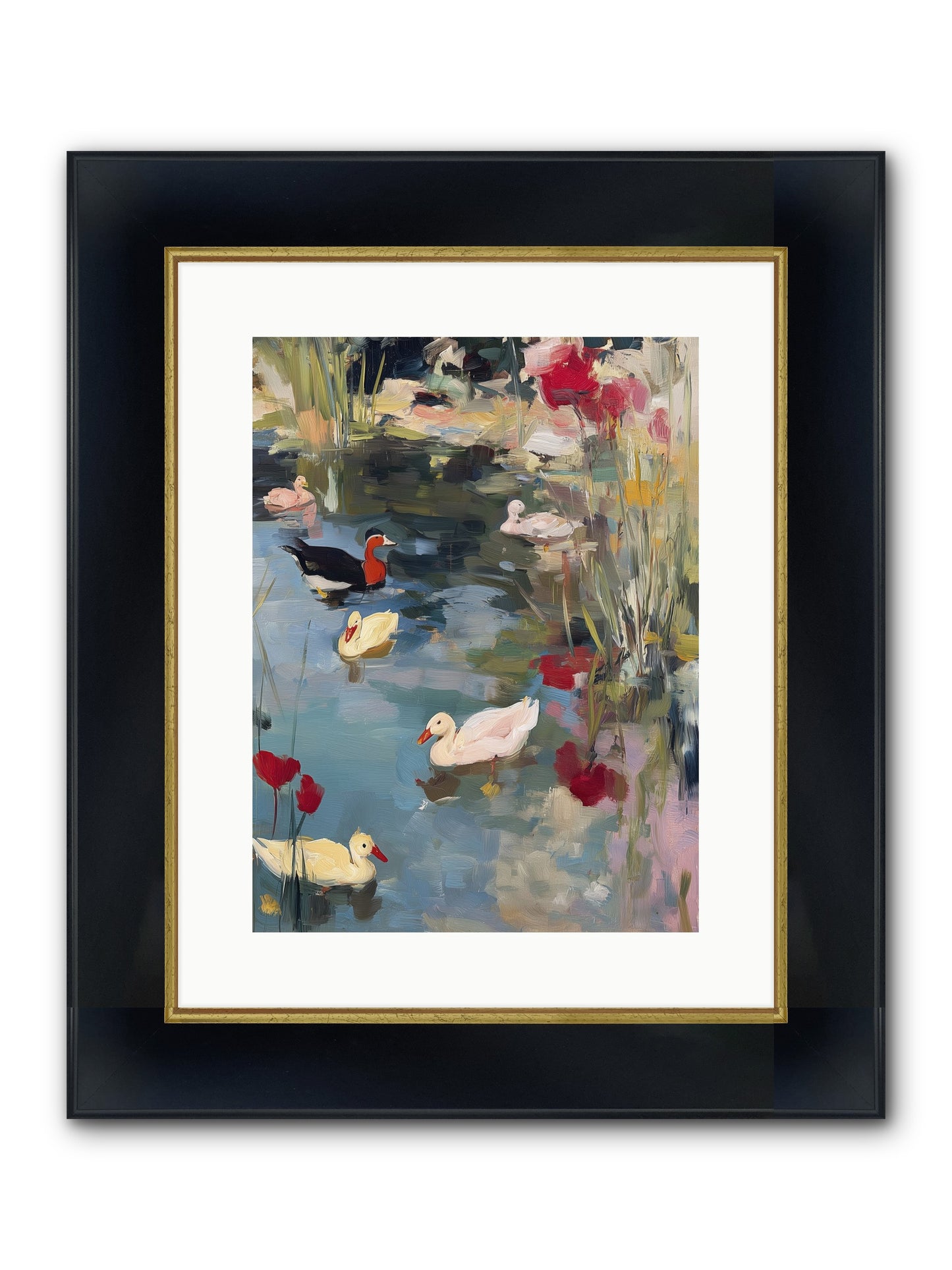 Marsh Dwellers Framed Print - Wide Black w/Gold 12x16