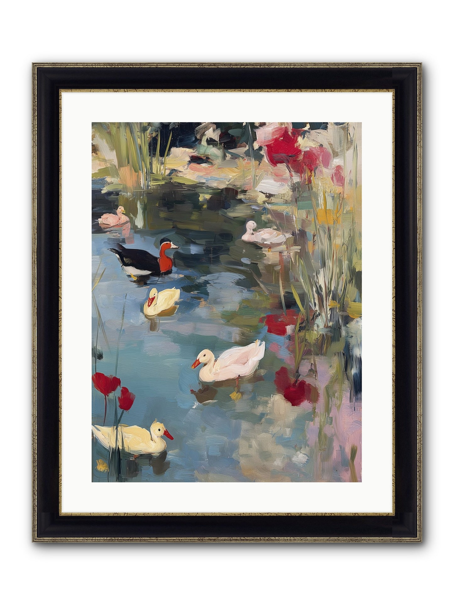 Marsh Dwellers Framed Print - Black & Gold 18x24