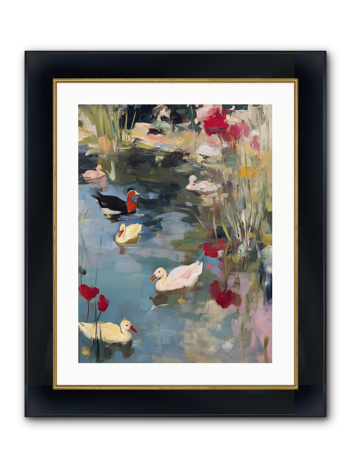 Marsh Dwellers Framed Print - Wide Black w/Gold 18x24