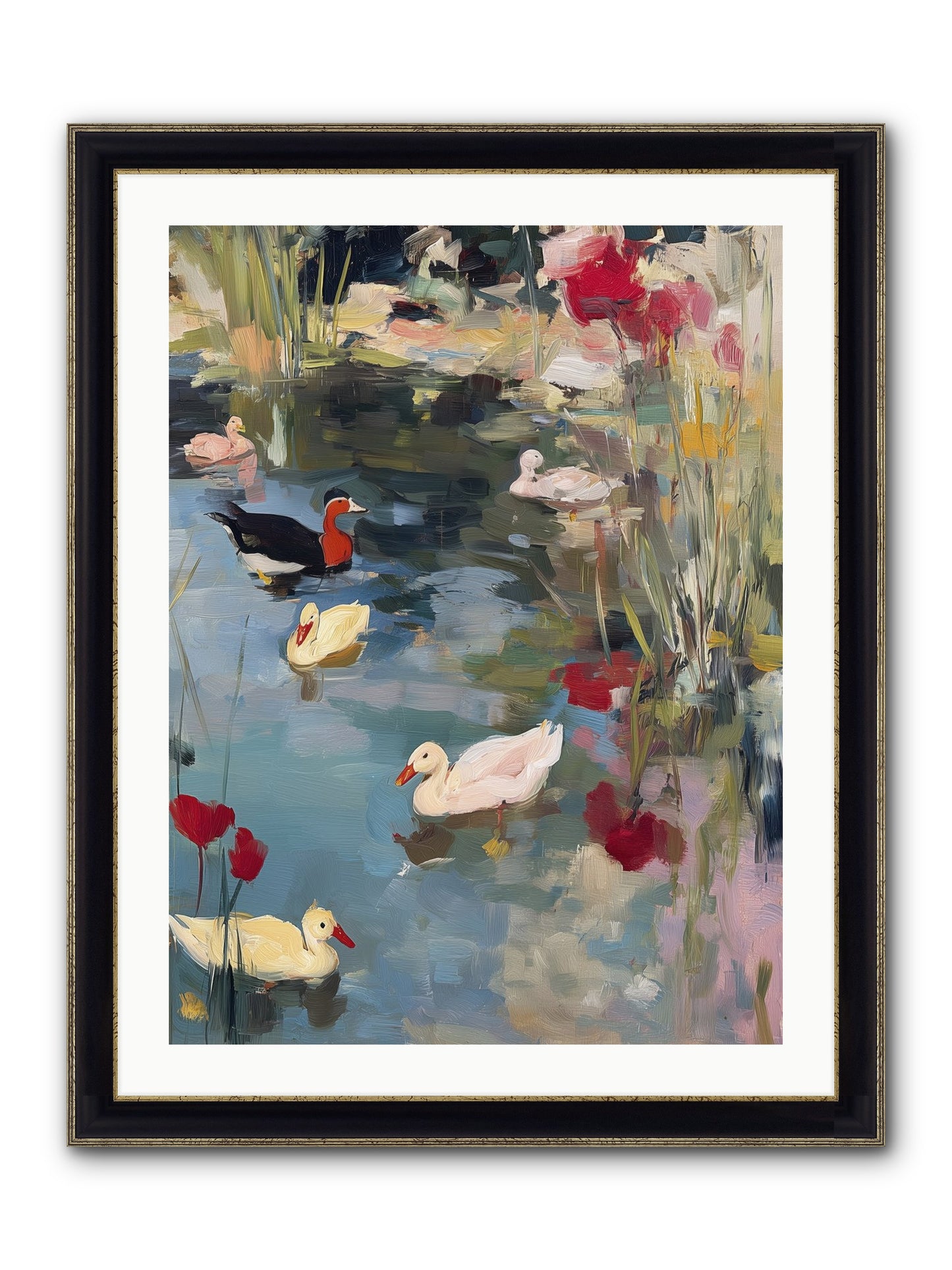 Marsh Dwellers Framed Print - Black & Gold 24x32