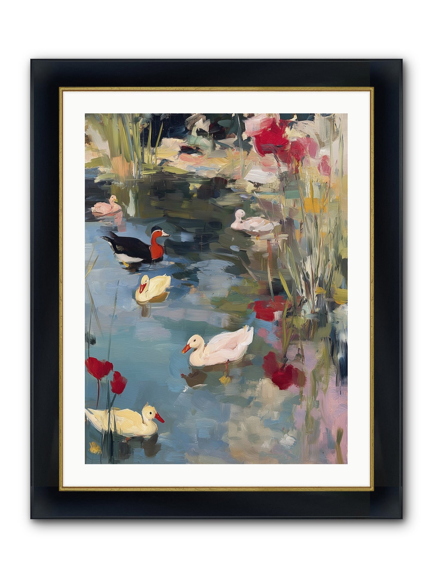 Marsh Dwellers Framed Print - Wide Black w/Gold 24x32