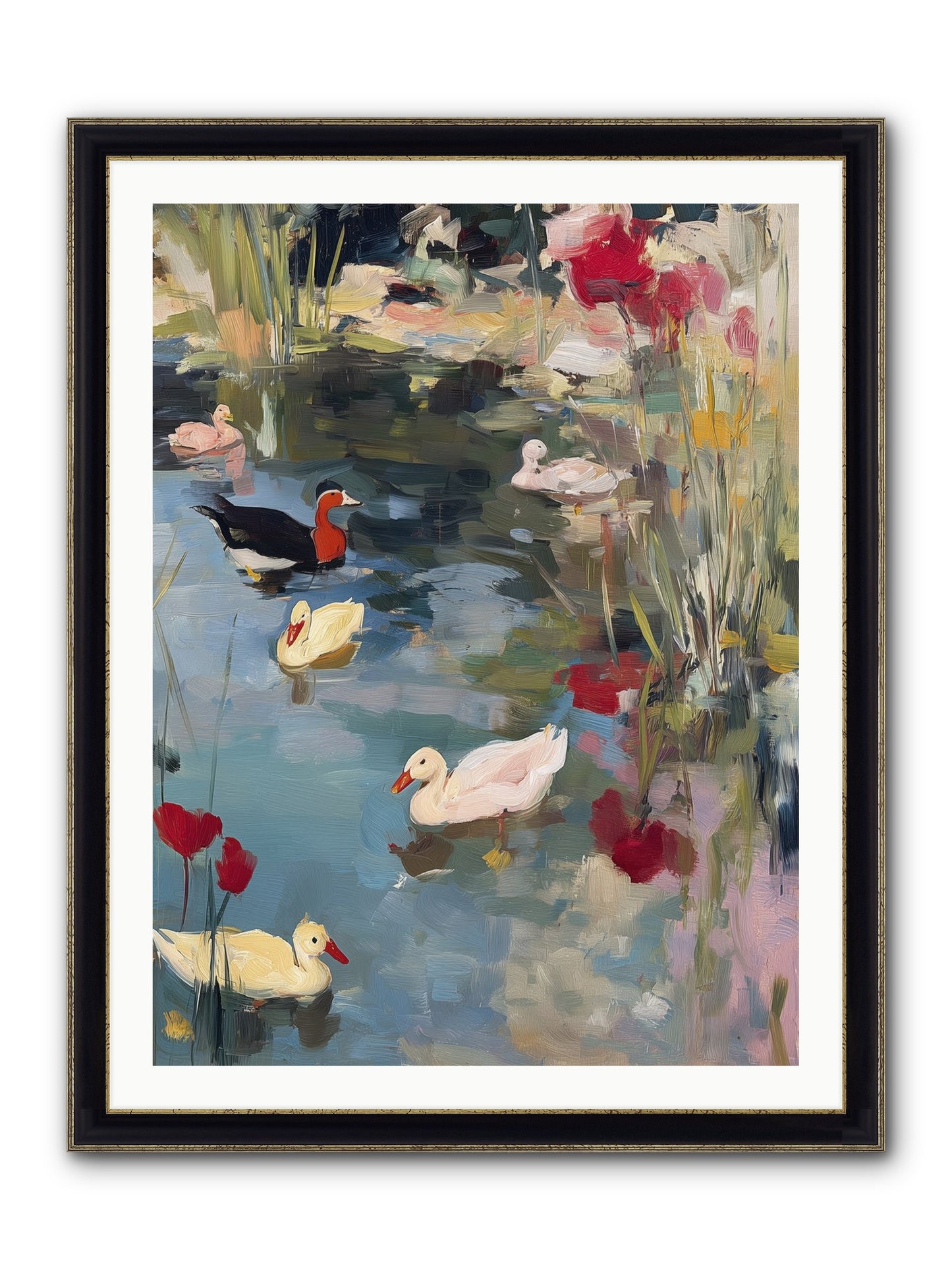 Marsh Dwellers Framed Print - Black & Gold 30x40