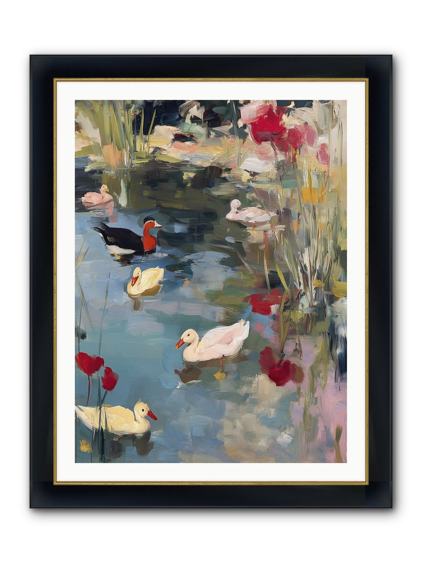 Marsh Dwellers Framed Print - Wide Black w/Gold 30x40