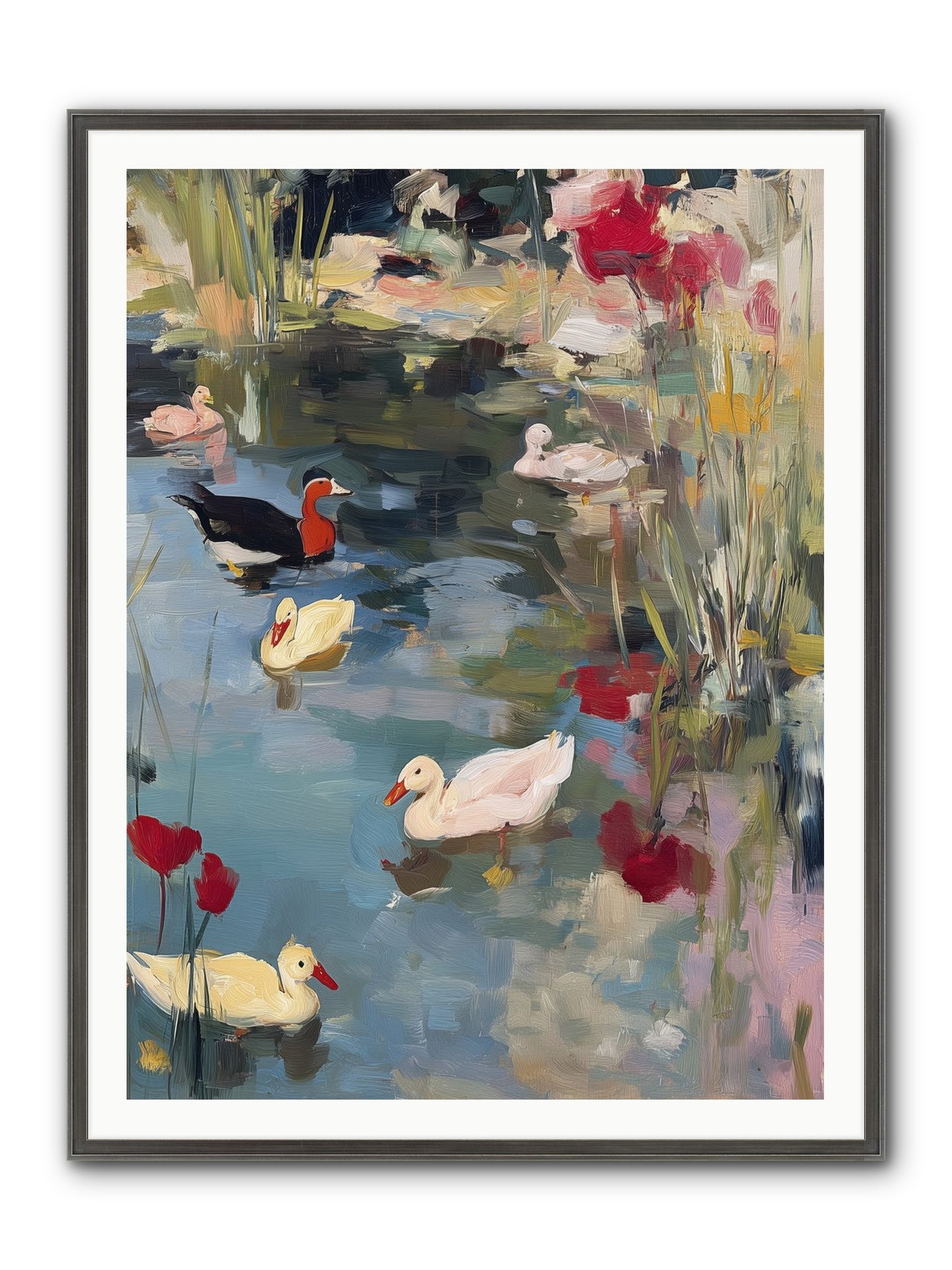 Marsh Dwellers Framed Print - Slimwoods Black/Silver 36x48