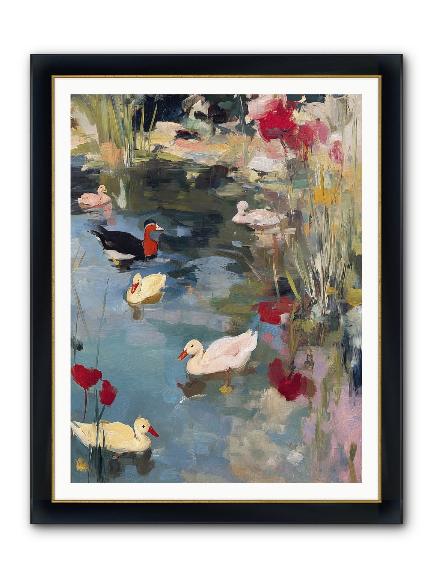 Marsh Dwellers Framed Print - Wide Black w/Gold 36x48