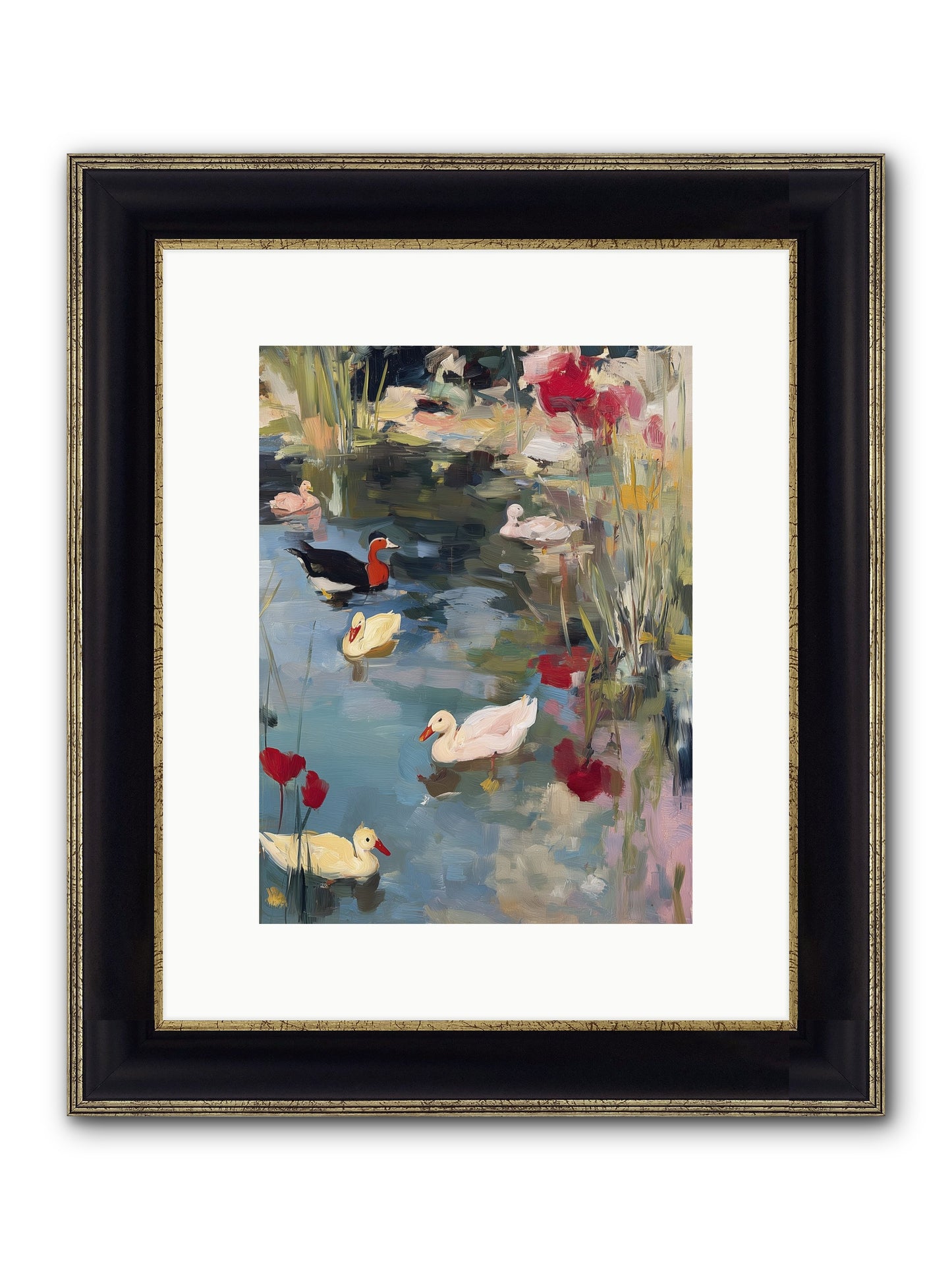 Marsh Dwellers Framed Print - Black & Gold 9x12