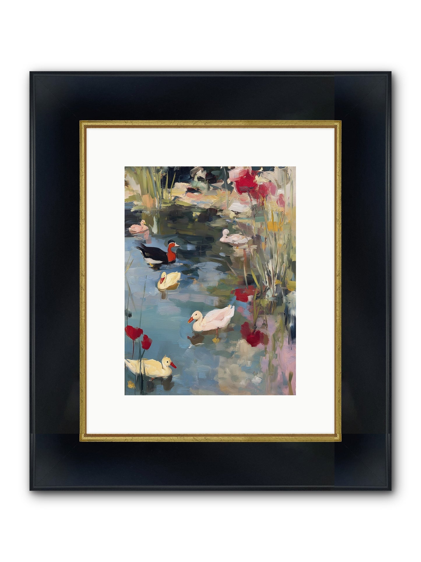 Marsh Dwellers Framed Print - Wide Black w/Gold 9x12