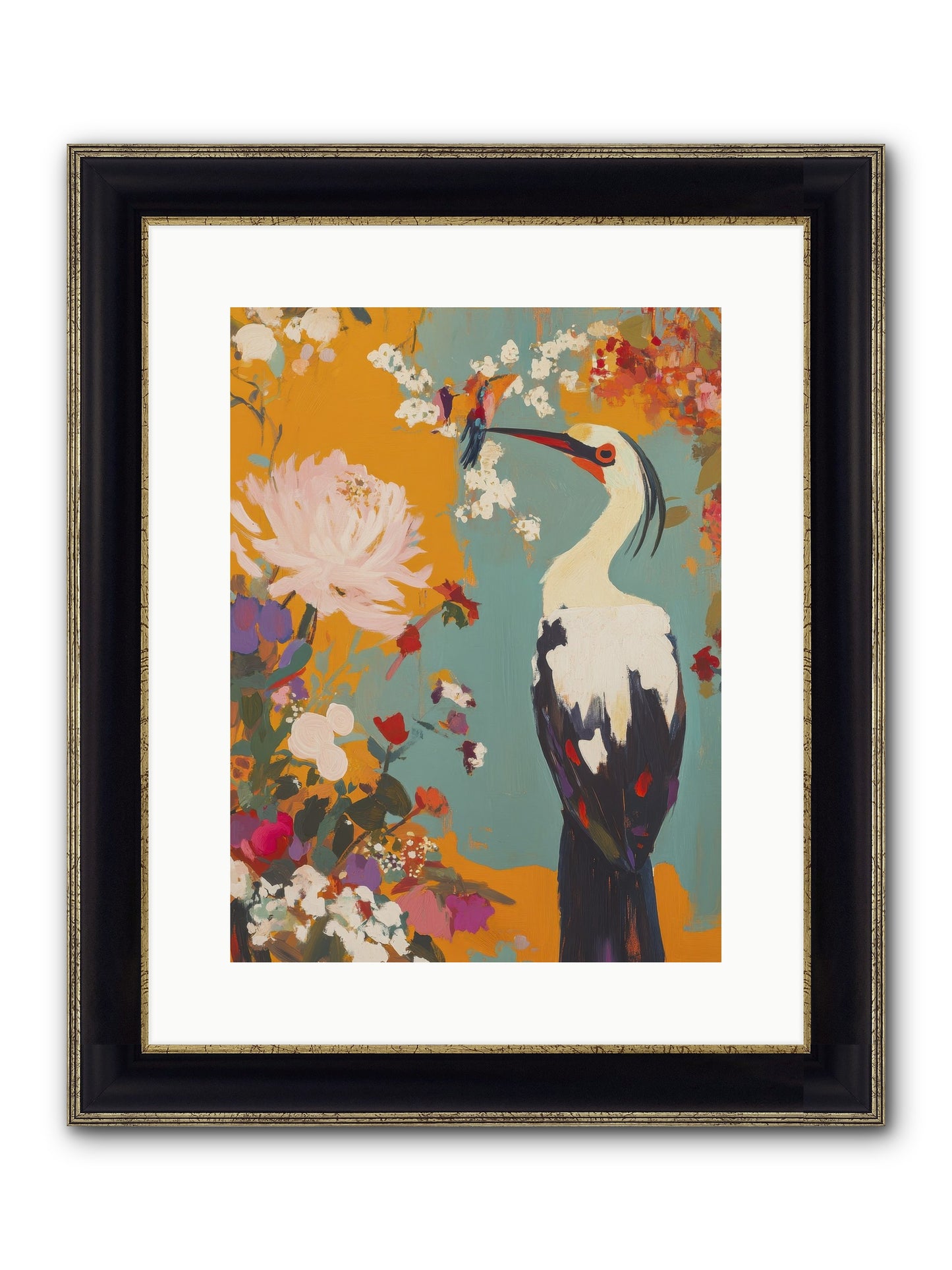 Marsh Maiden's Garden Framed Print - Black & Gold 12x16