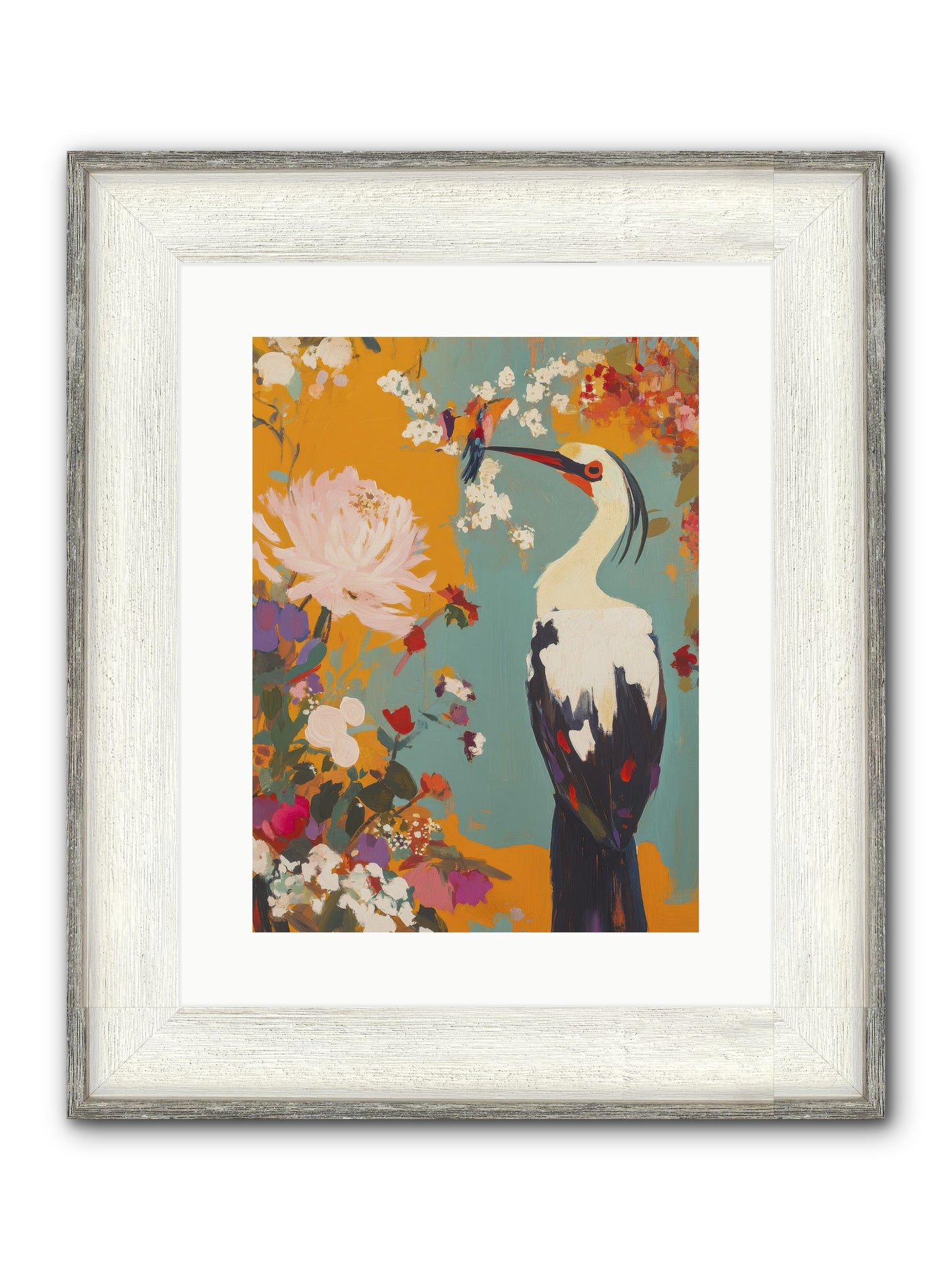 Marsh Maiden's Garden Framed Print - Driftwood White 12x16