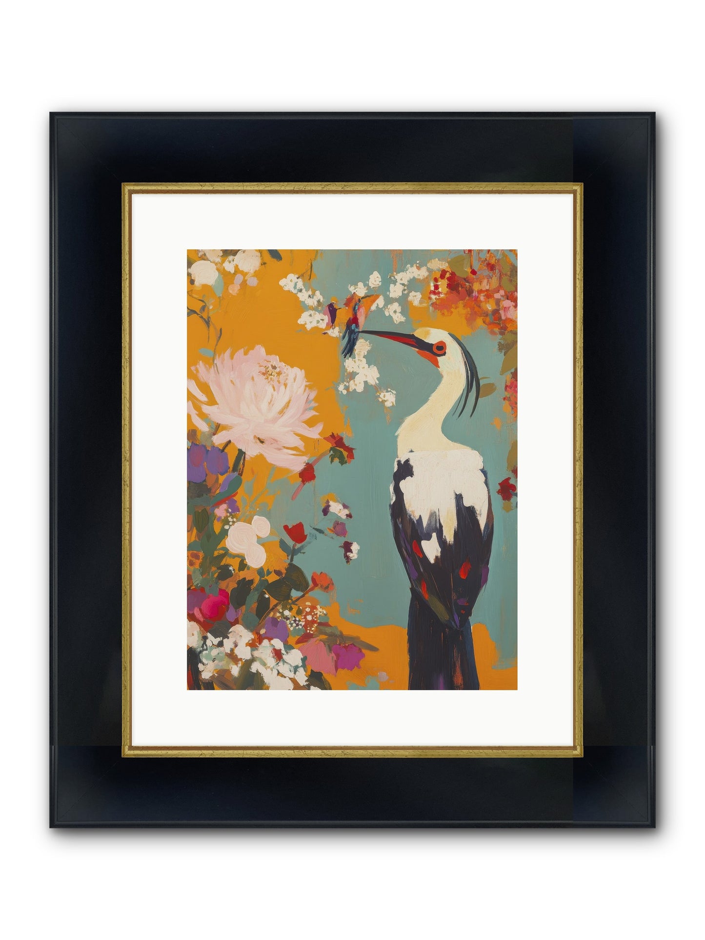 Marsh Maiden's Garden Framed Print - Wide Black w/Gold 12x16