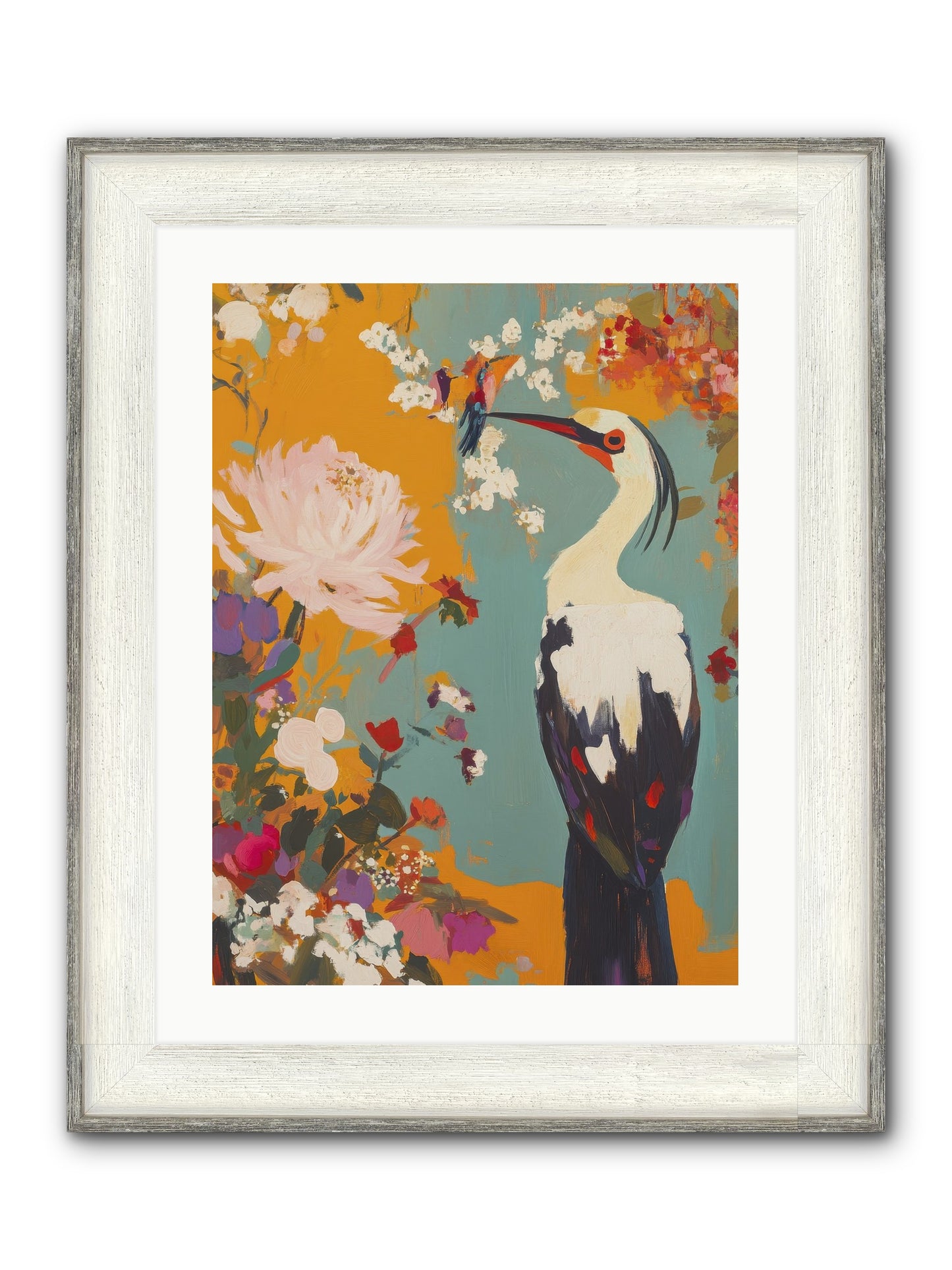 Marsh Maiden's Garden Framed Print - Driftwood White 18x24