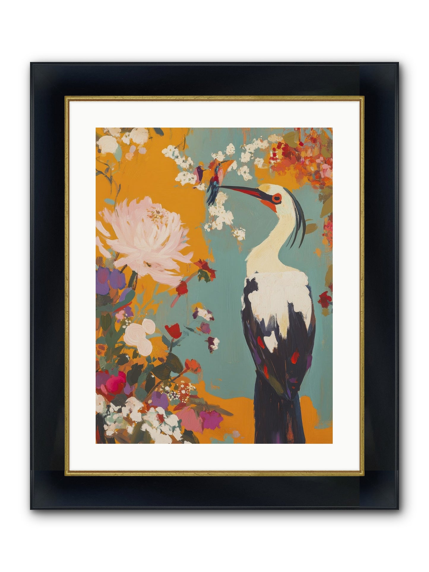 Marsh Maiden's Garden Framed Print - Wide Black w/Gold 18x24
