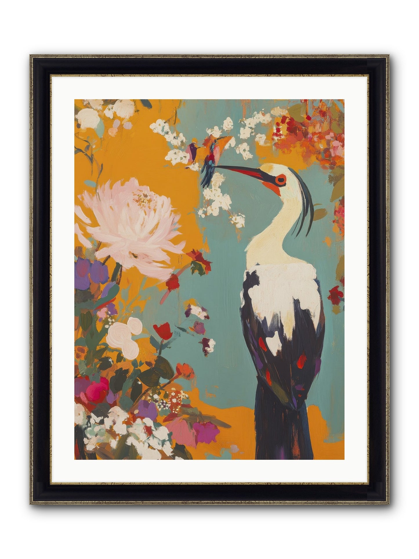 Marsh Maiden's Garden Framed Print - Black & Gold 24x32