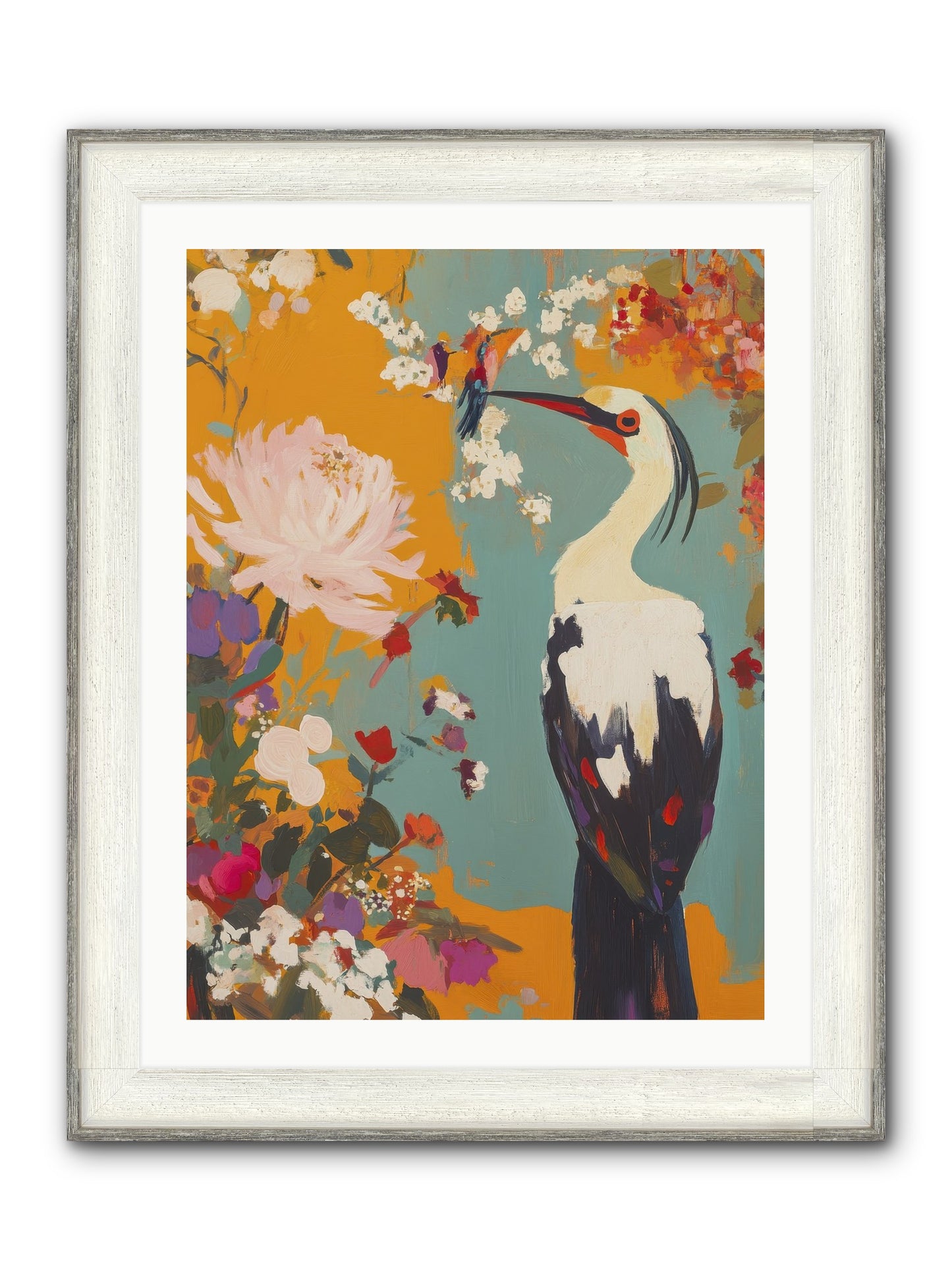 Marsh Maiden's Garden Framed Print - Driftwood White 24x32