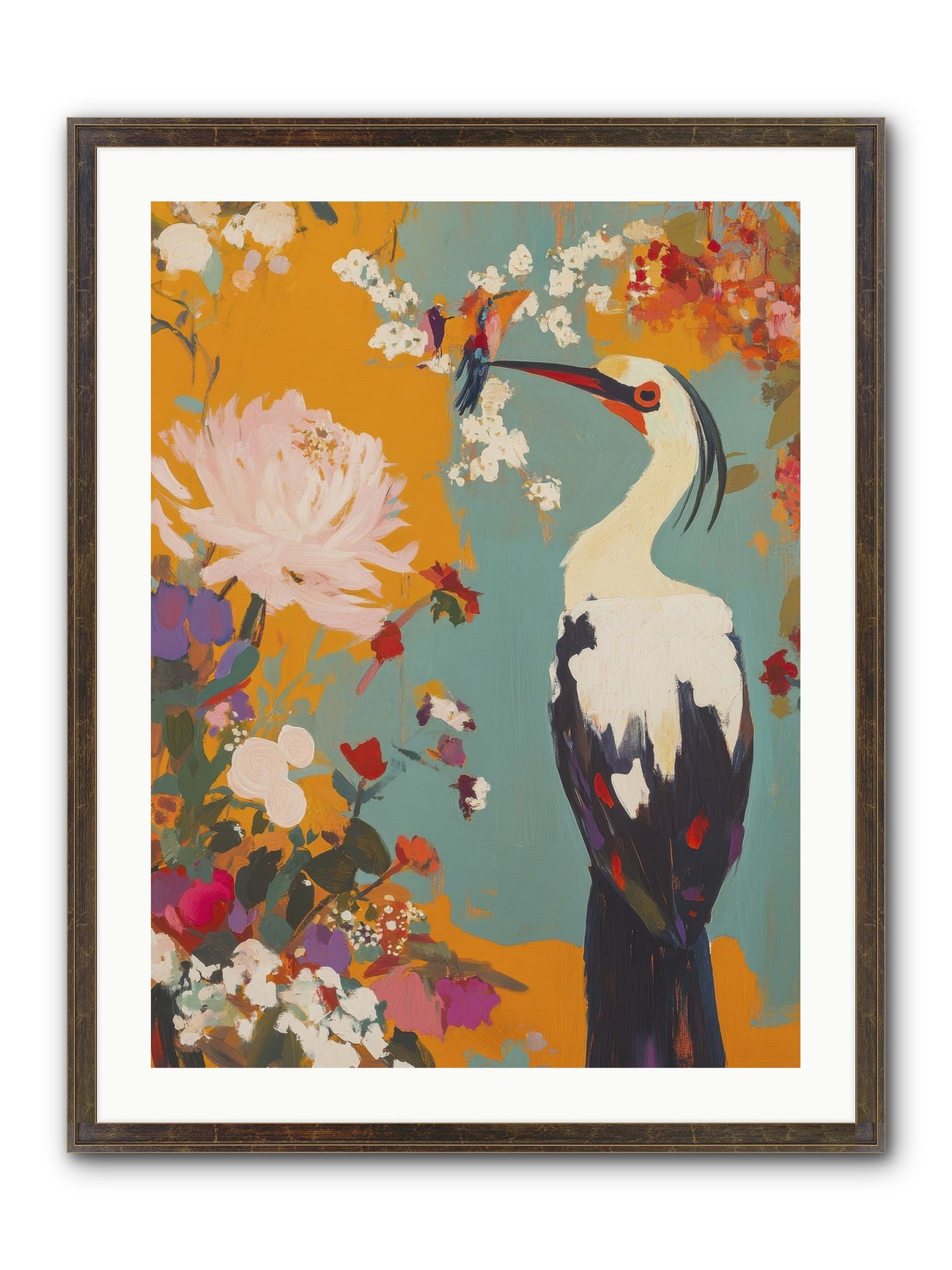 Marsh Maiden's Garden Framed Print - Slimwoods Black/Gold 24x32