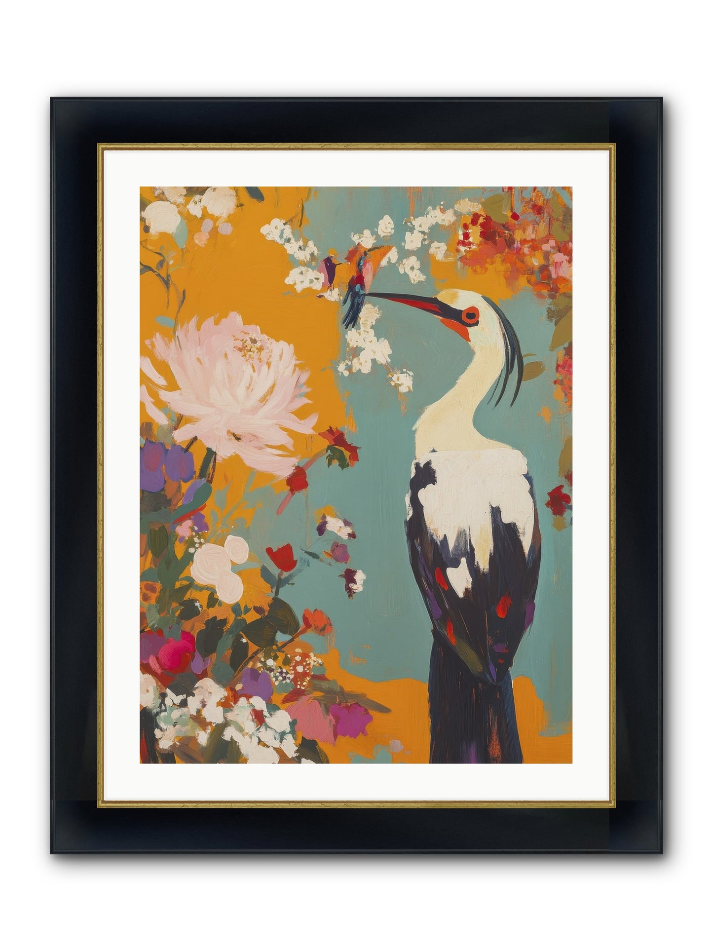 Marsh Maiden's Garden Framed Print - Wide Black w/Gold 24x32
