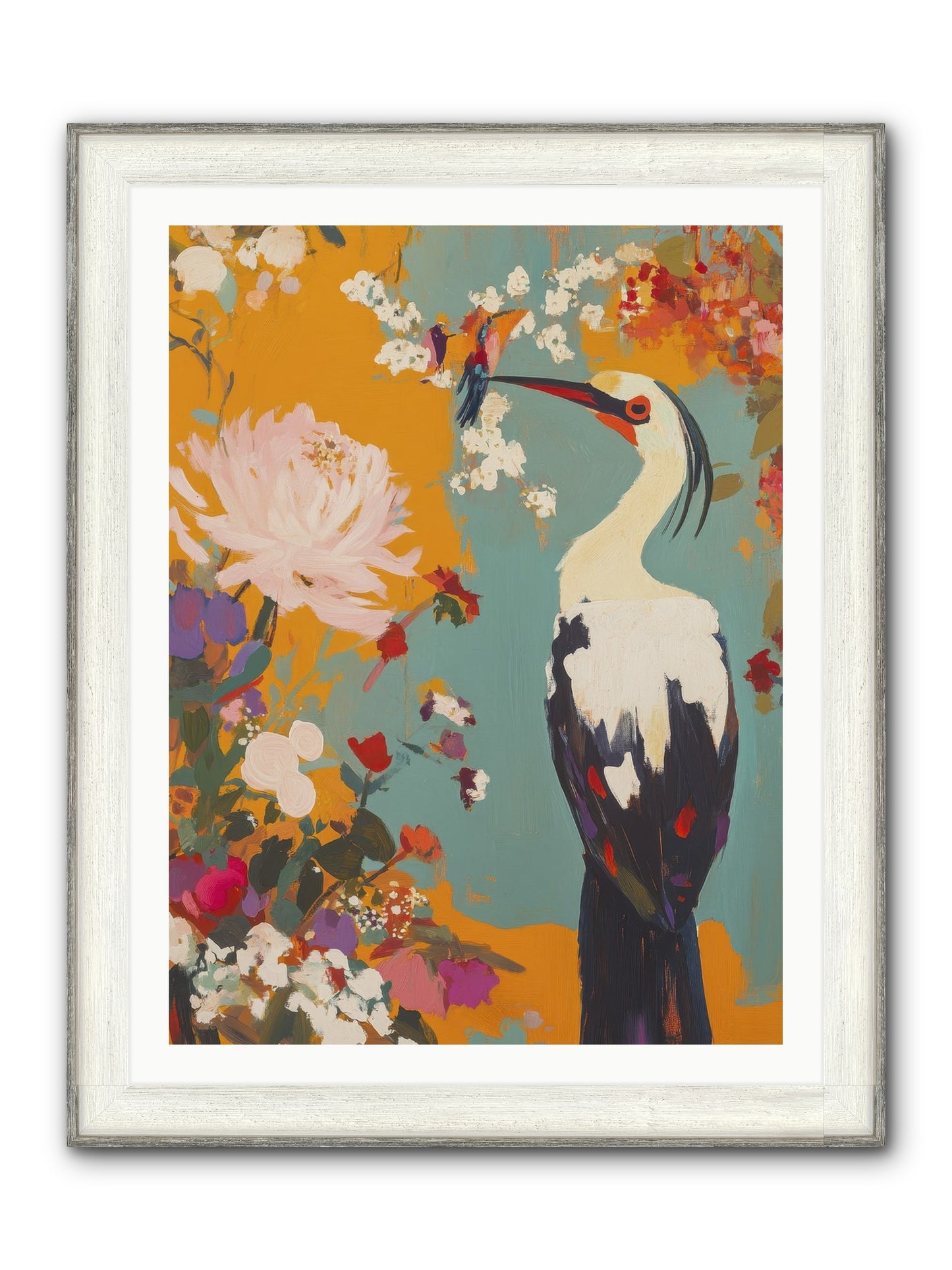 Marsh Maiden's Garden Framed Print - Driftwood White 30x40