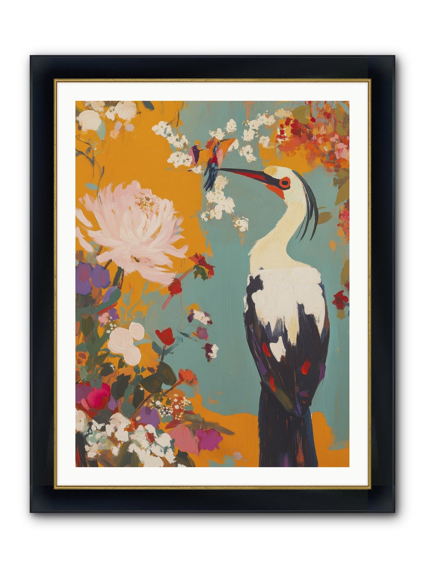 Marsh Maiden's Garden Framed Print - Wide Black w/Gold 30x40