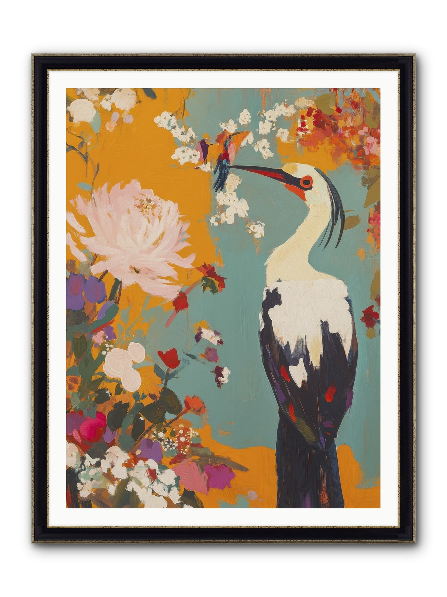 Marsh Maiden's Garden Framed Print - Black & Gold 36x48